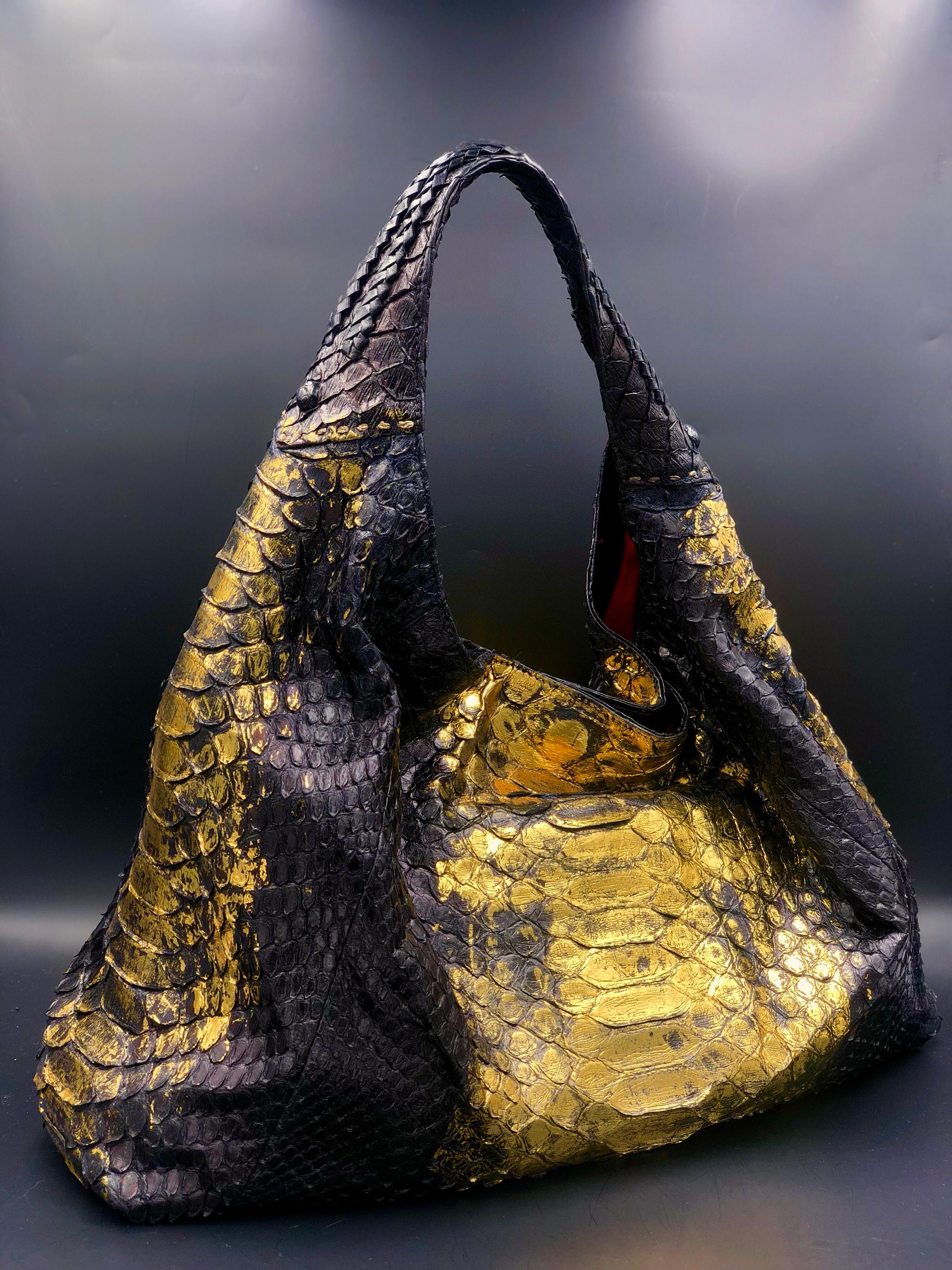 Women's Ana Switzerland Silver Python Hobo bag For Sale