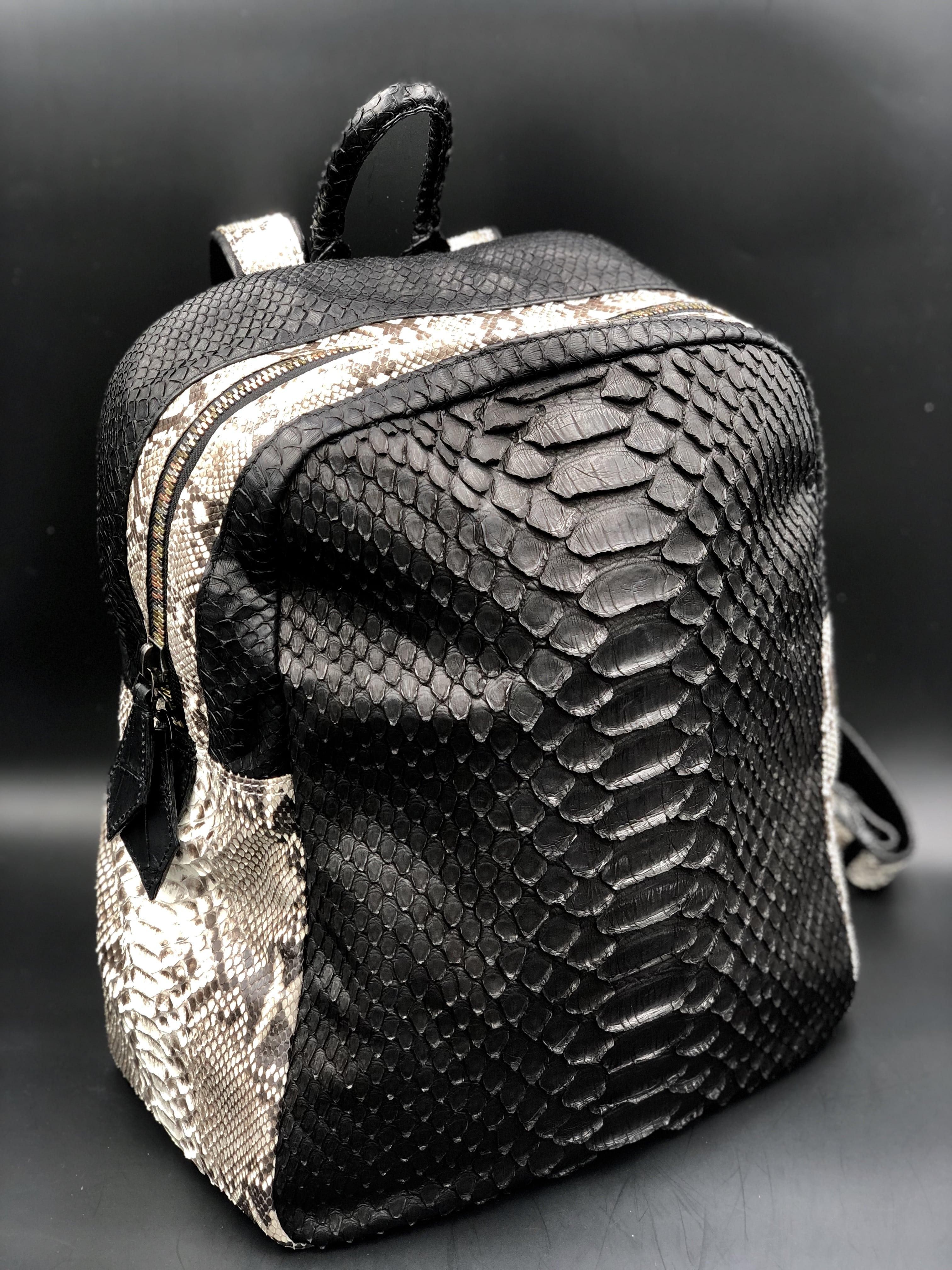 Ana Switzerland Python Backpack  In New Condition For Sale In Lugano, CH