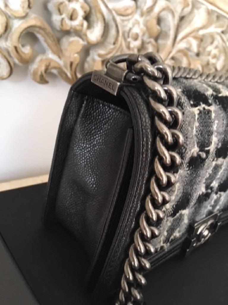 chanel tweed boy bag