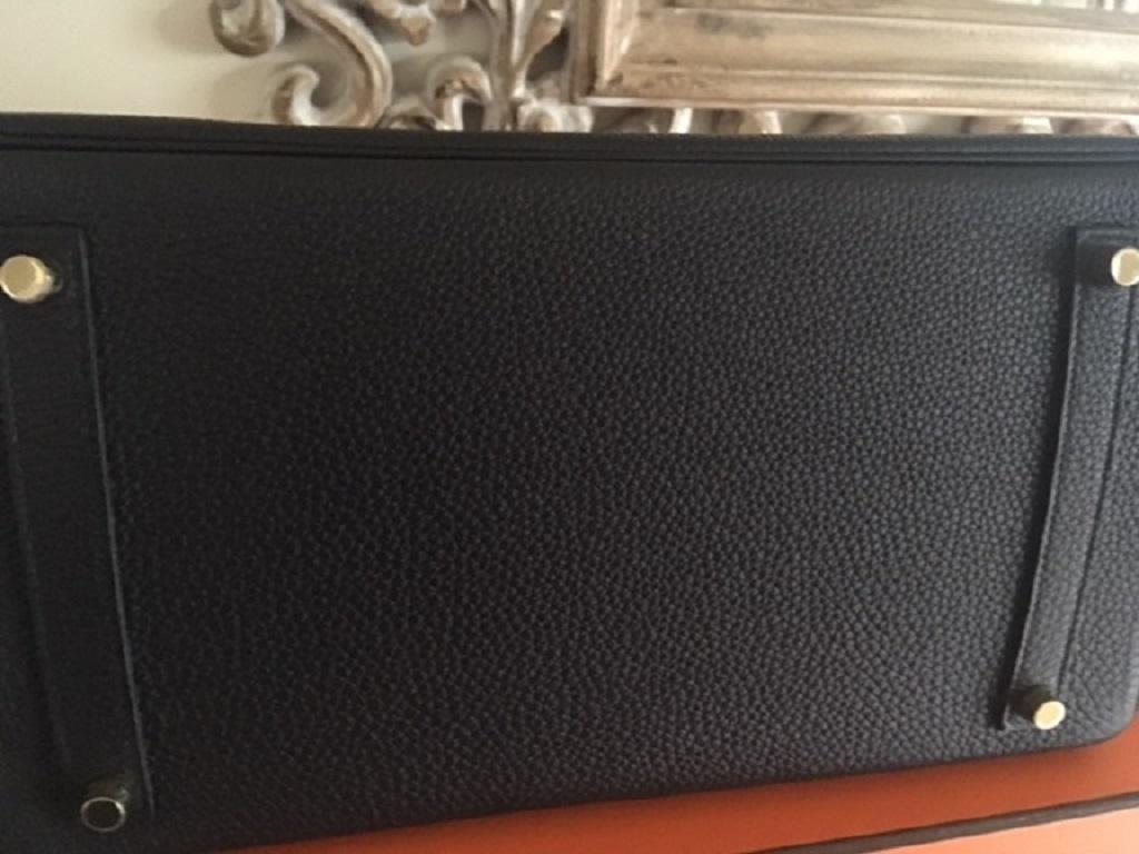Hermes 2018 Brand New Birkin 35 with TOGO leather in Black with Gold Hardware For Sale 9