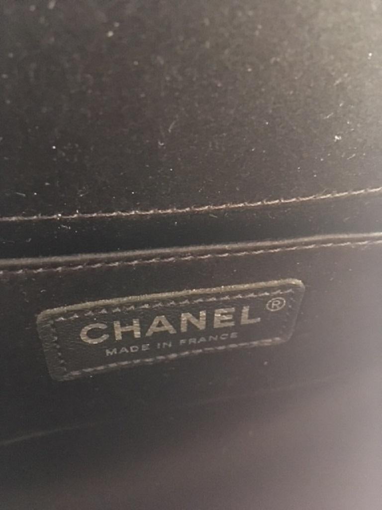 Chanel old medium size Pearl Satin Boy Bag For Sale 8