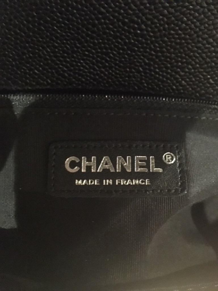 Chanel BRAND NEW Caviar Boy Bag - New Medium size with Ruthenium Hardware  For Sale 6