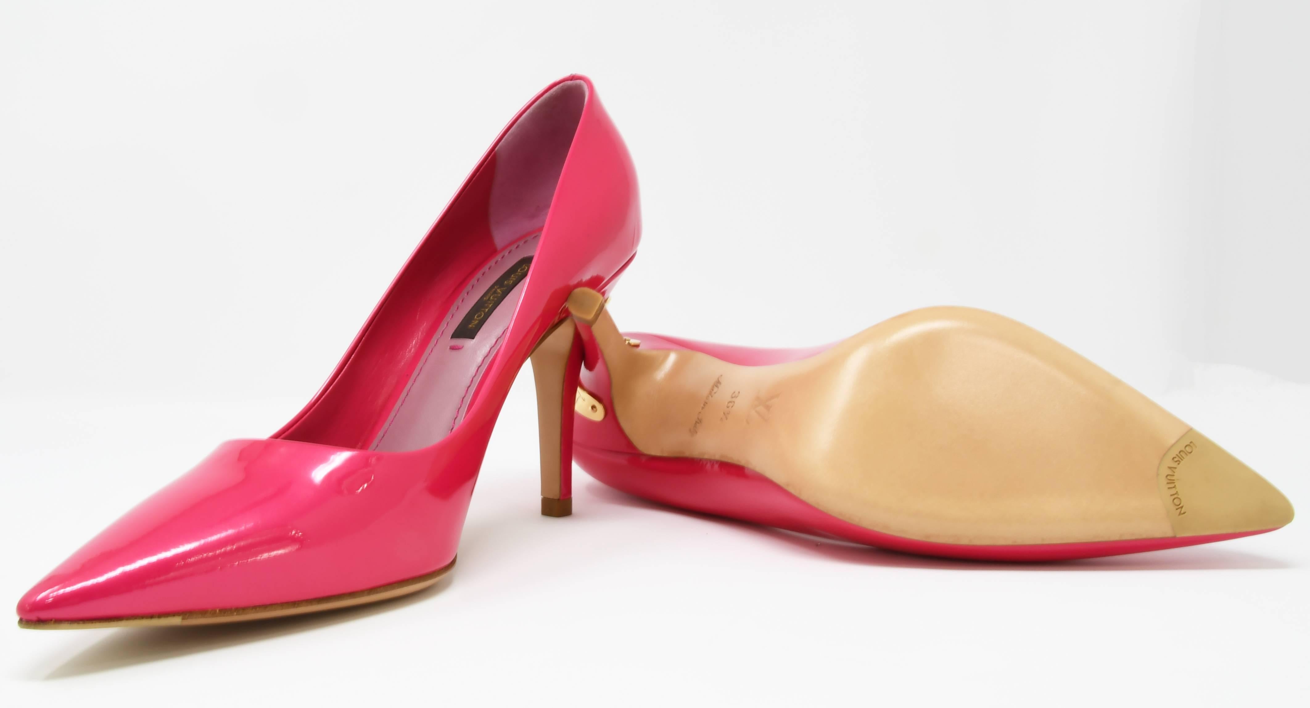 Pink Louis Vuitton Fuchsia Heels, Size 36.5 For Sale