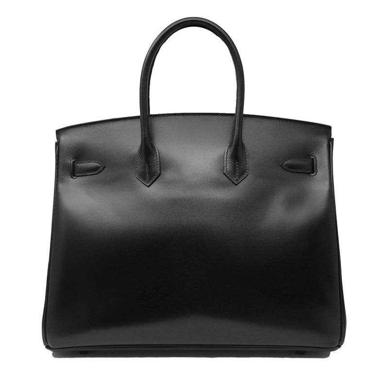 Hermes Birkin Bag 35cm So Black Box Calf with Black Hardware For Sale ...