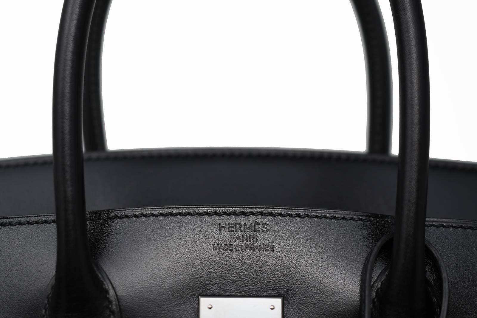 Hermes Birkin Bag 35cm So Black Box Calf BHW For Sale 1