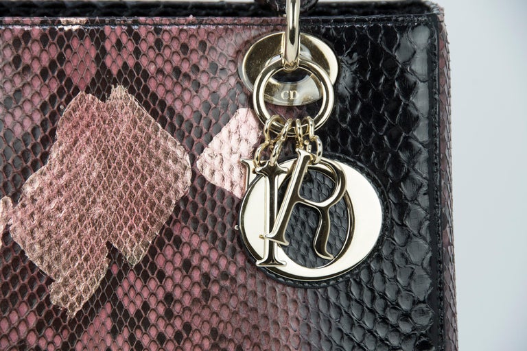 Dior Medium Metallic Python Lady Dior Bag at 1stDibs | lady dior mini ...