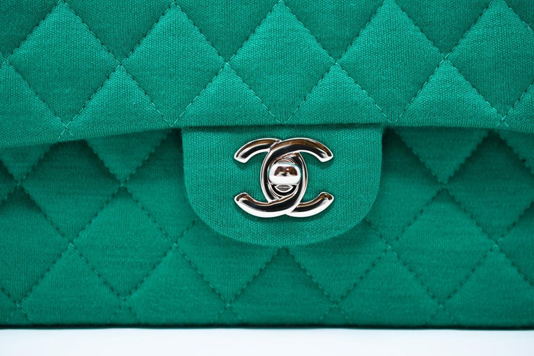 emerald green chanel classic flap