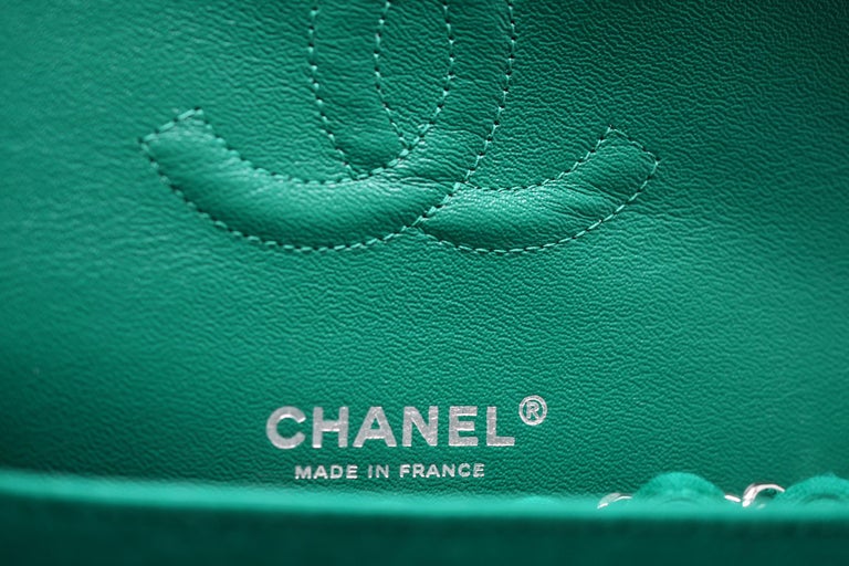 emerald green chanel classic flap