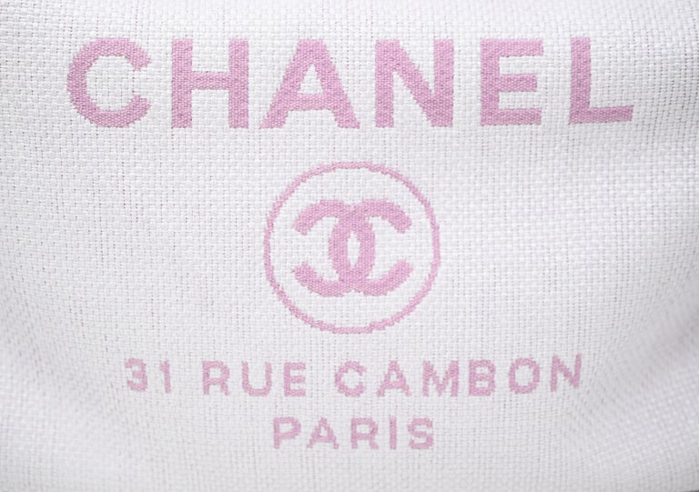 Chanel Deauville Large White and Pink Tote at 1stDibs | chanel ...