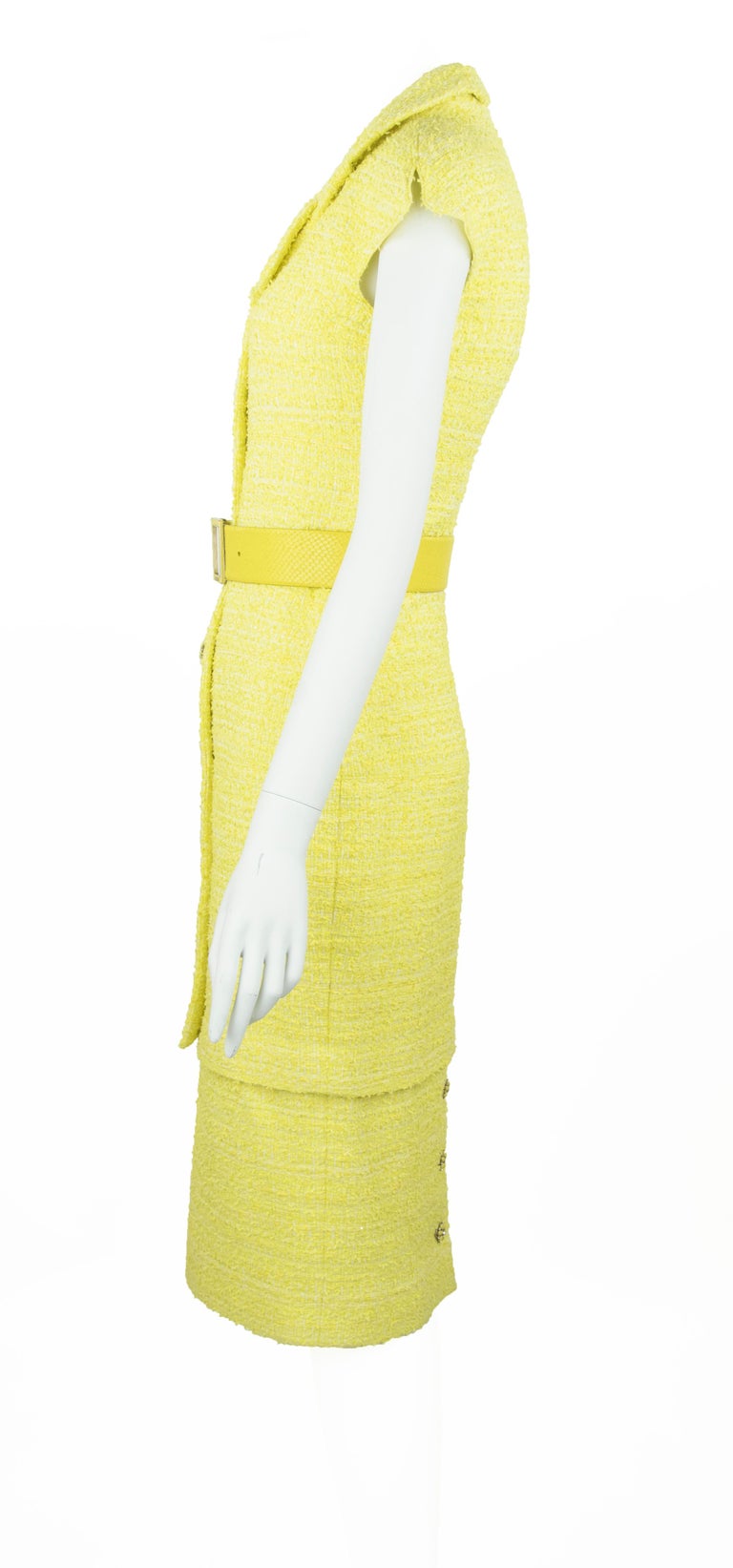 CC DRESS IN YELLOW MIX BROWN TWEED main image 1