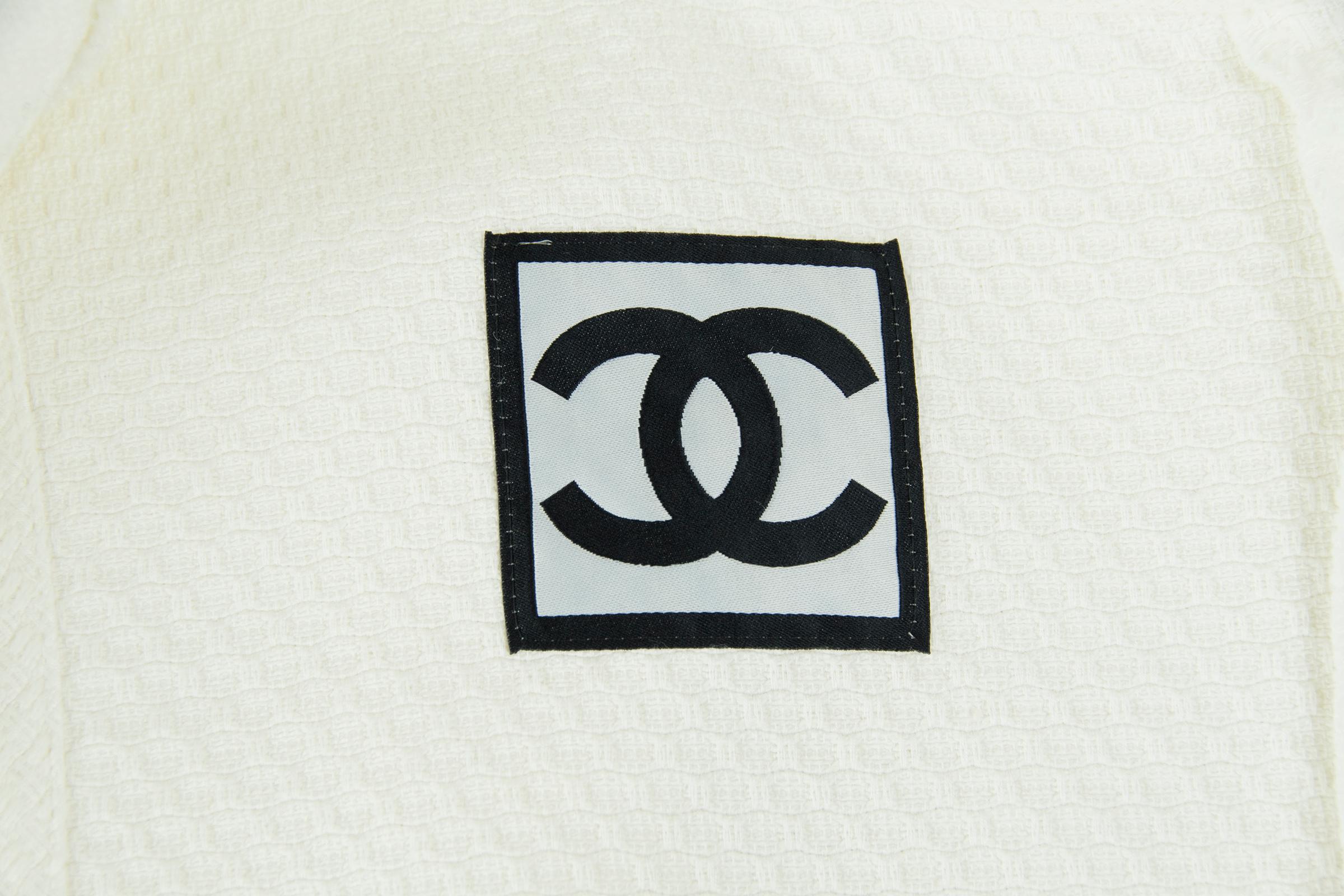 Women's Chanel White Pique Dress For Sale