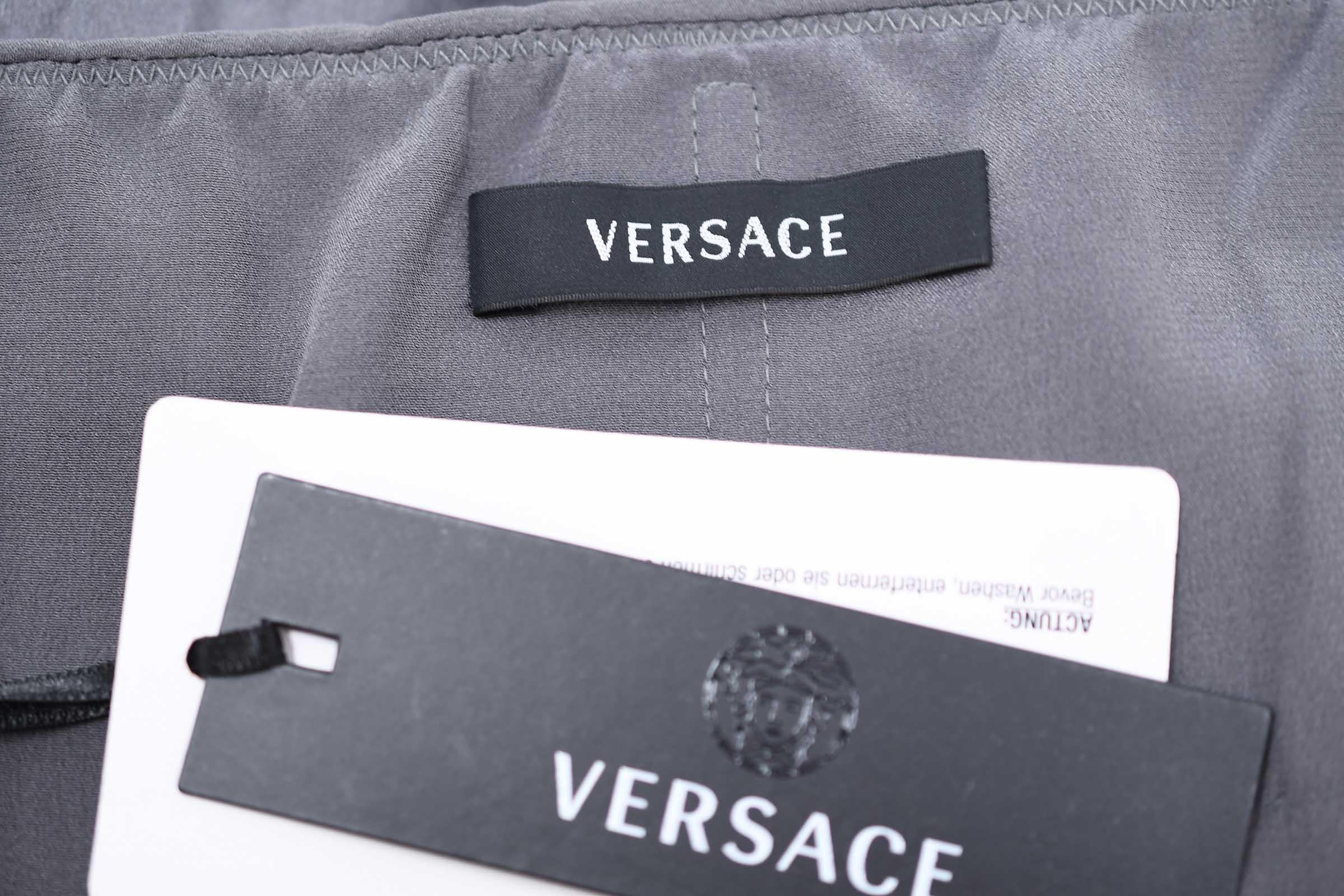 Versace Gray Charmeuse Halter Dress - Size IT 38 For Sale 1