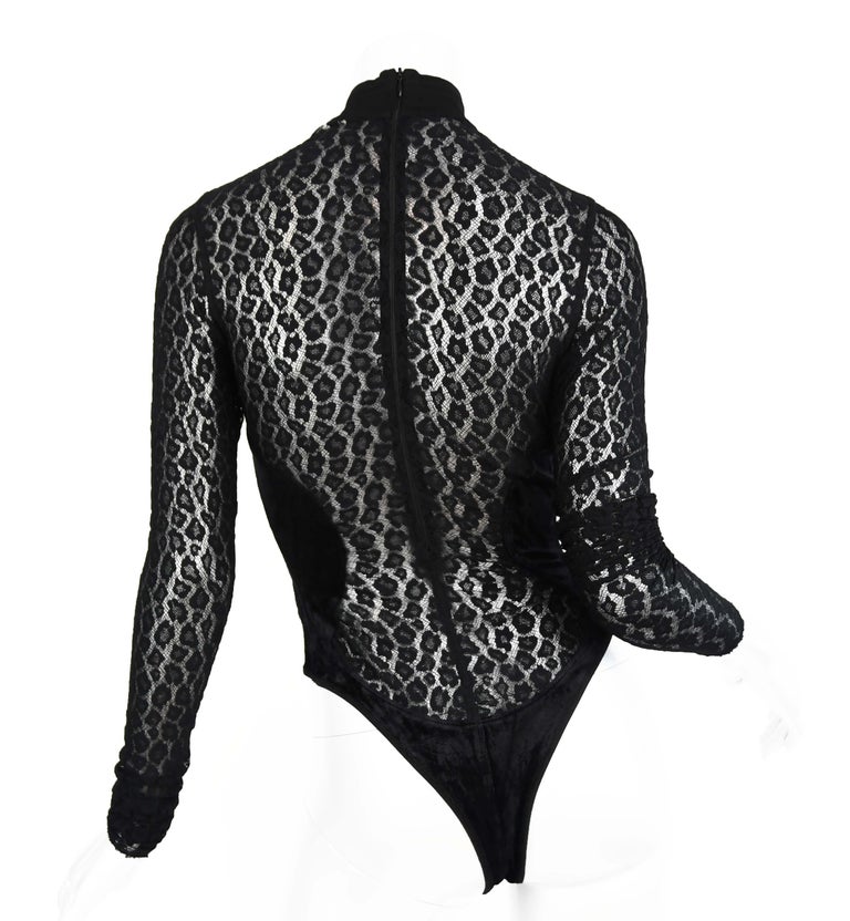 Vintage Alaia Black Leopard Lace Bodysuit - Size S at 1stDibs | alaia ...