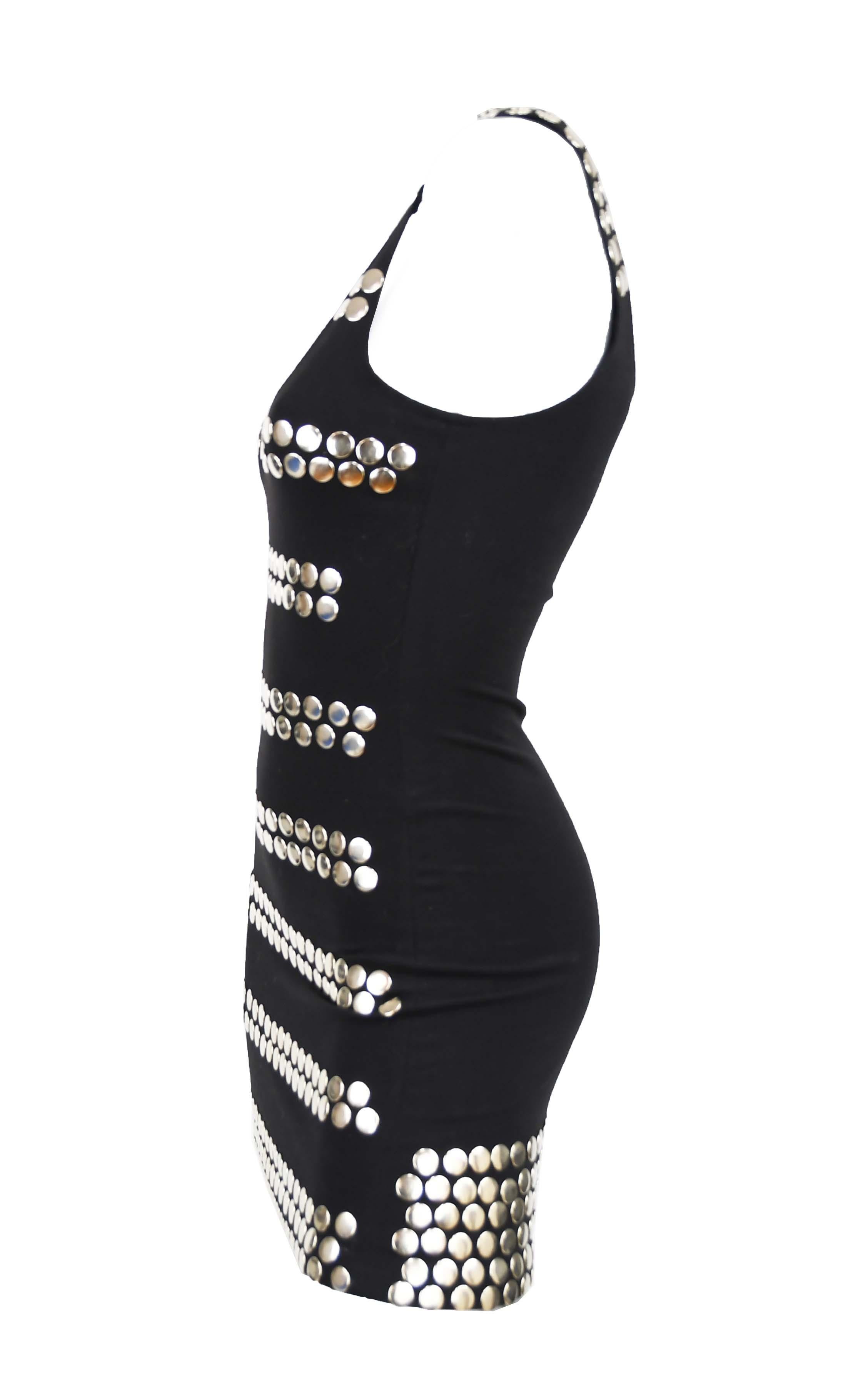 black dress with silver studs