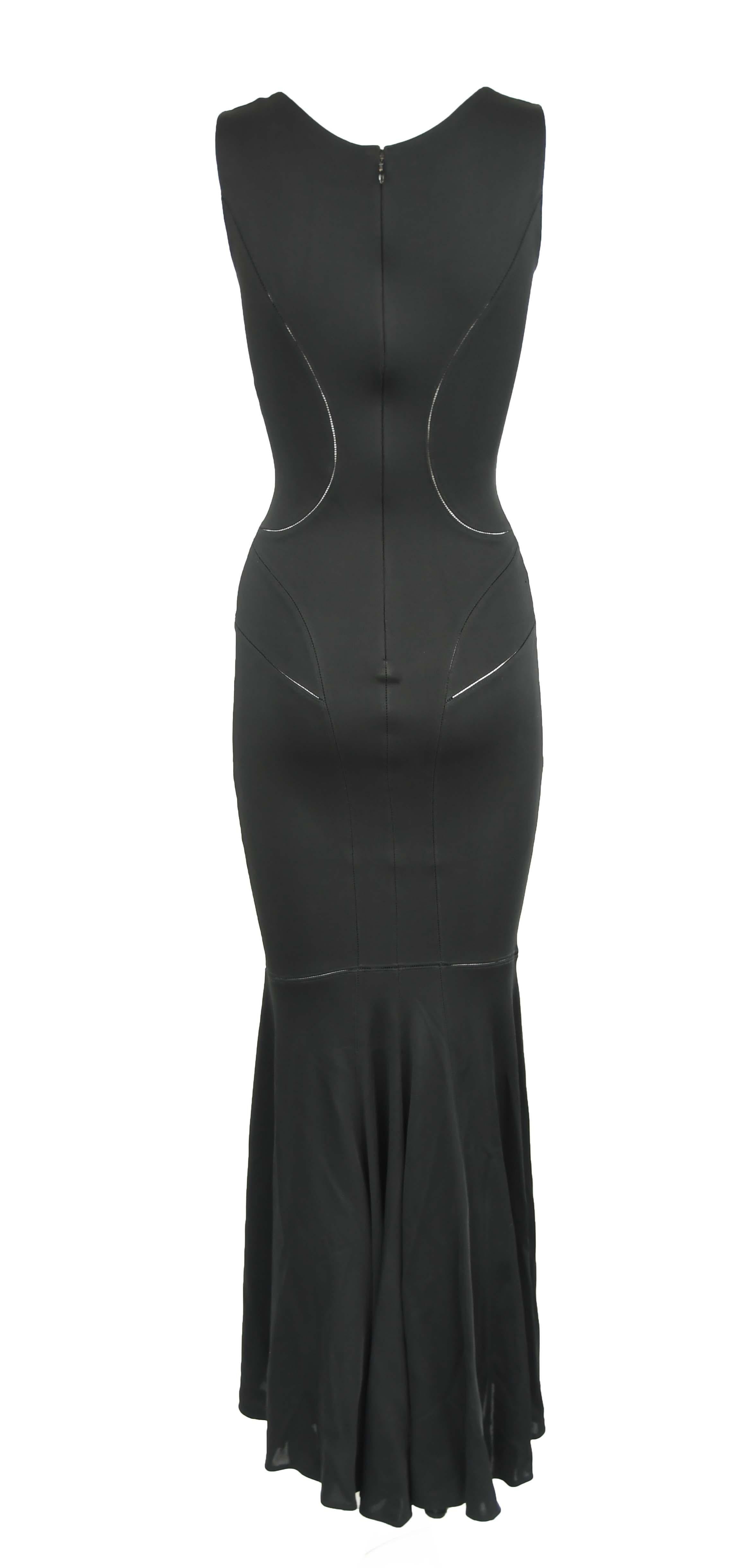 Women's Vintage Alaia Black Tea Length Gown - Size S For Sale