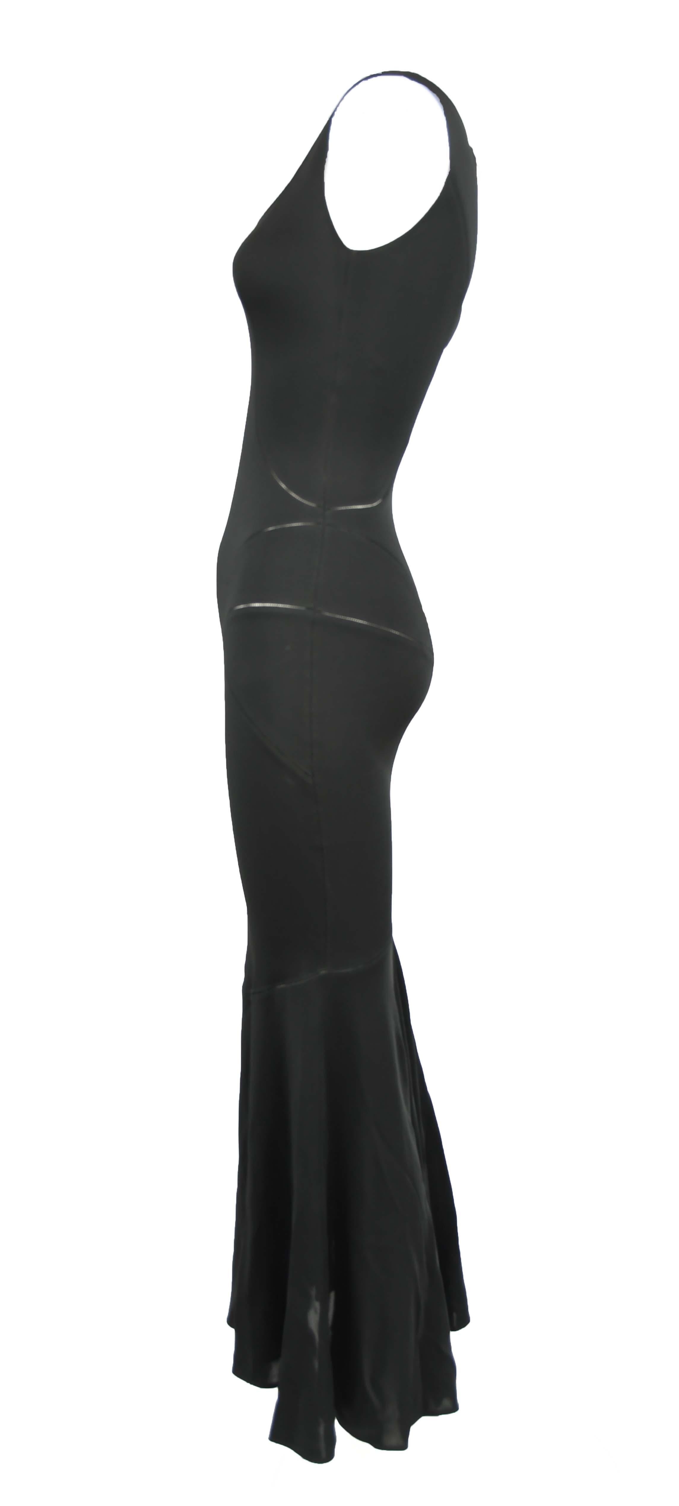 Vintage Alaia Black Tea Length Gown - Size S In Excellent Condition For Sale In Newport, RI