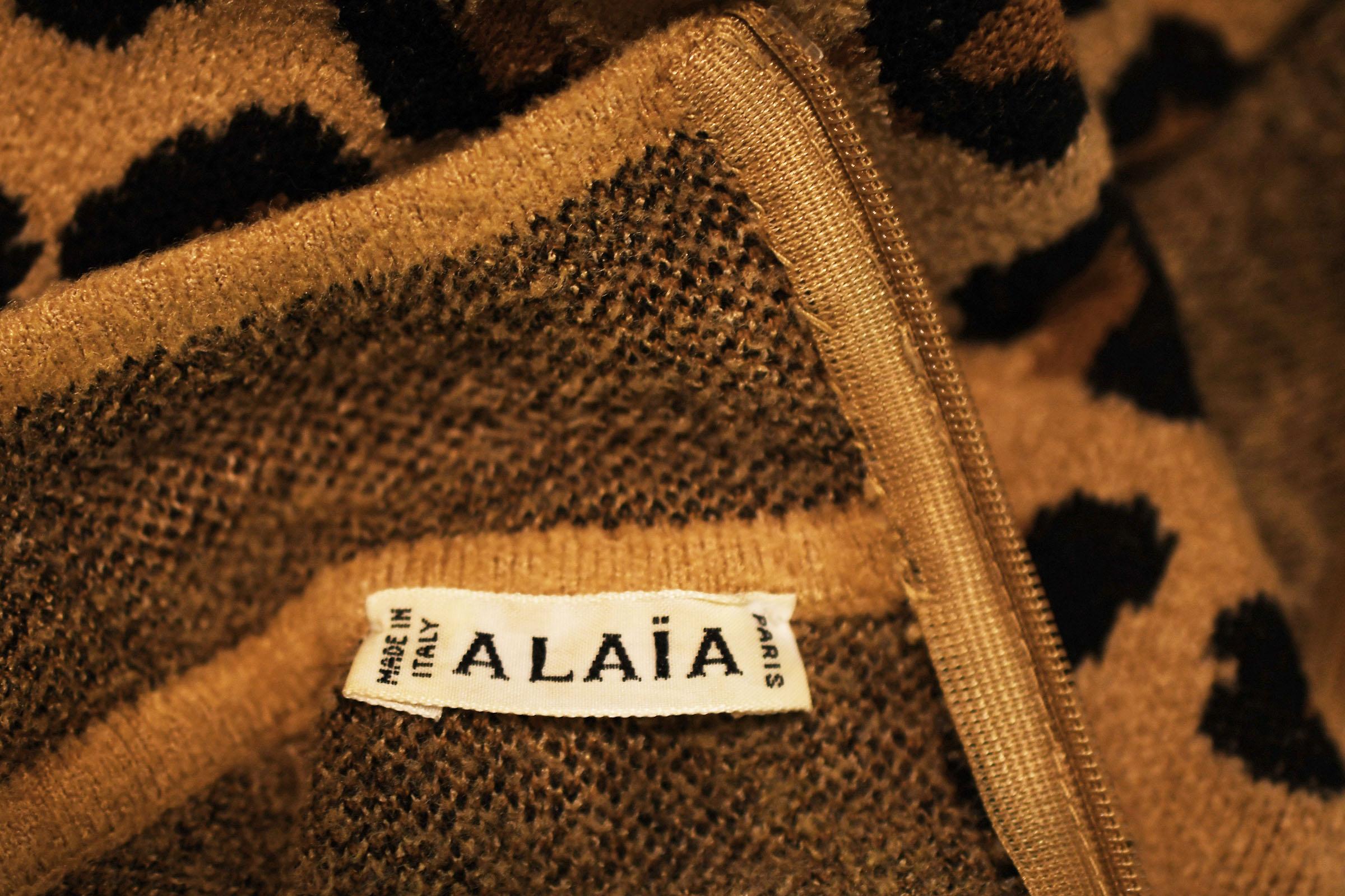 Vintage Alaia Leopard Long Sleeve Jumpsuit - Size XS 1