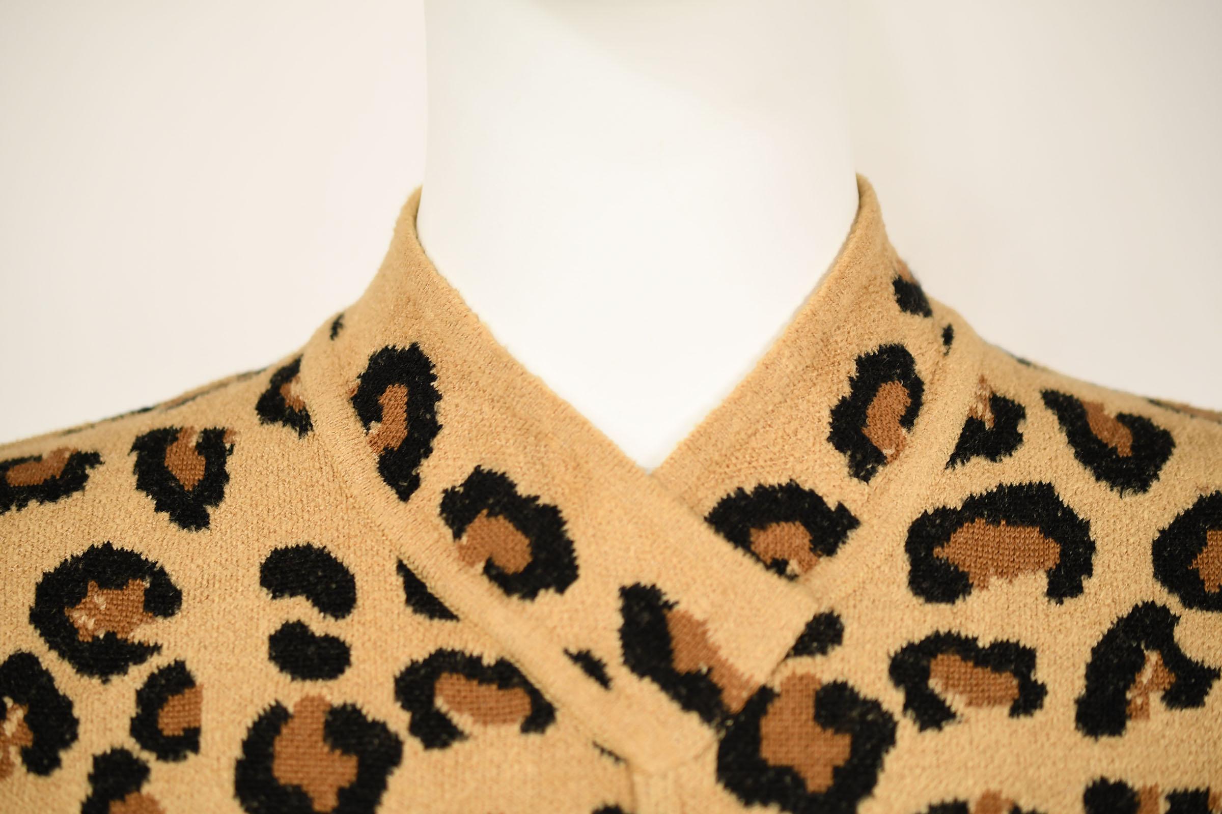 Women's Vintage Alaia Leopard Long Sleeve Jumpsuit - Size XS