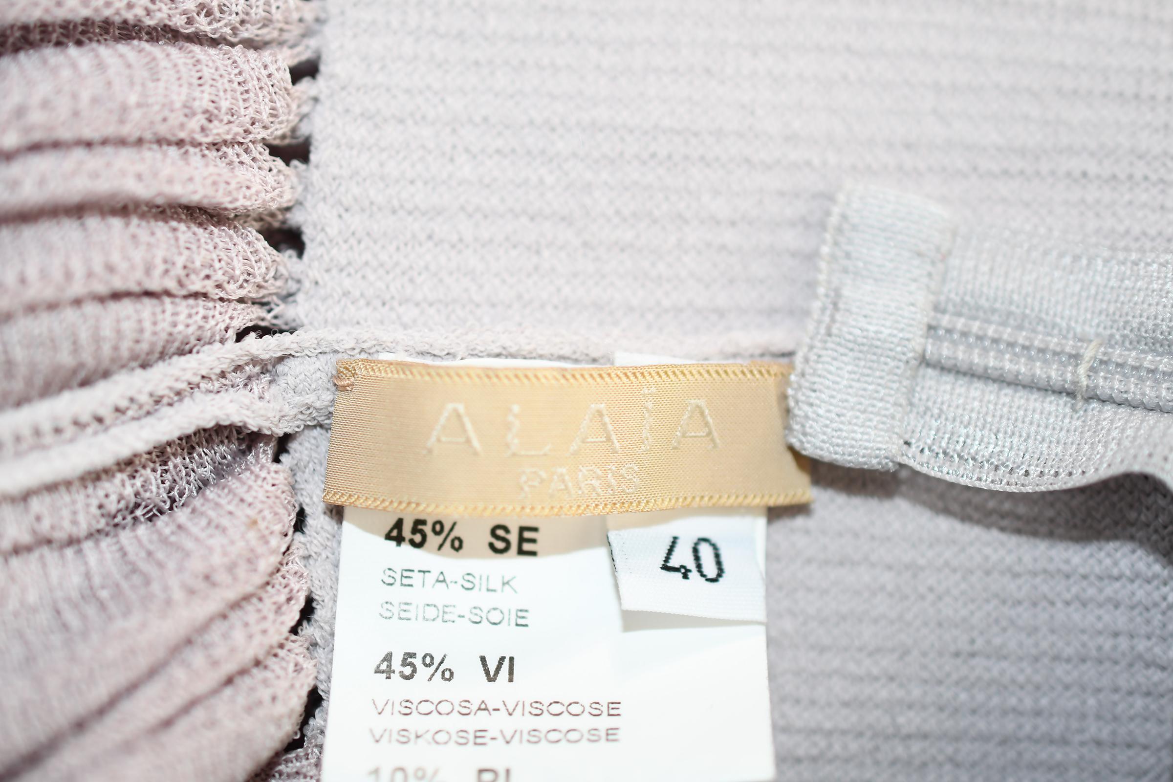 Women's Alaia Lilac/Gray Sleeveless Dress - Size FR 40 For Sale