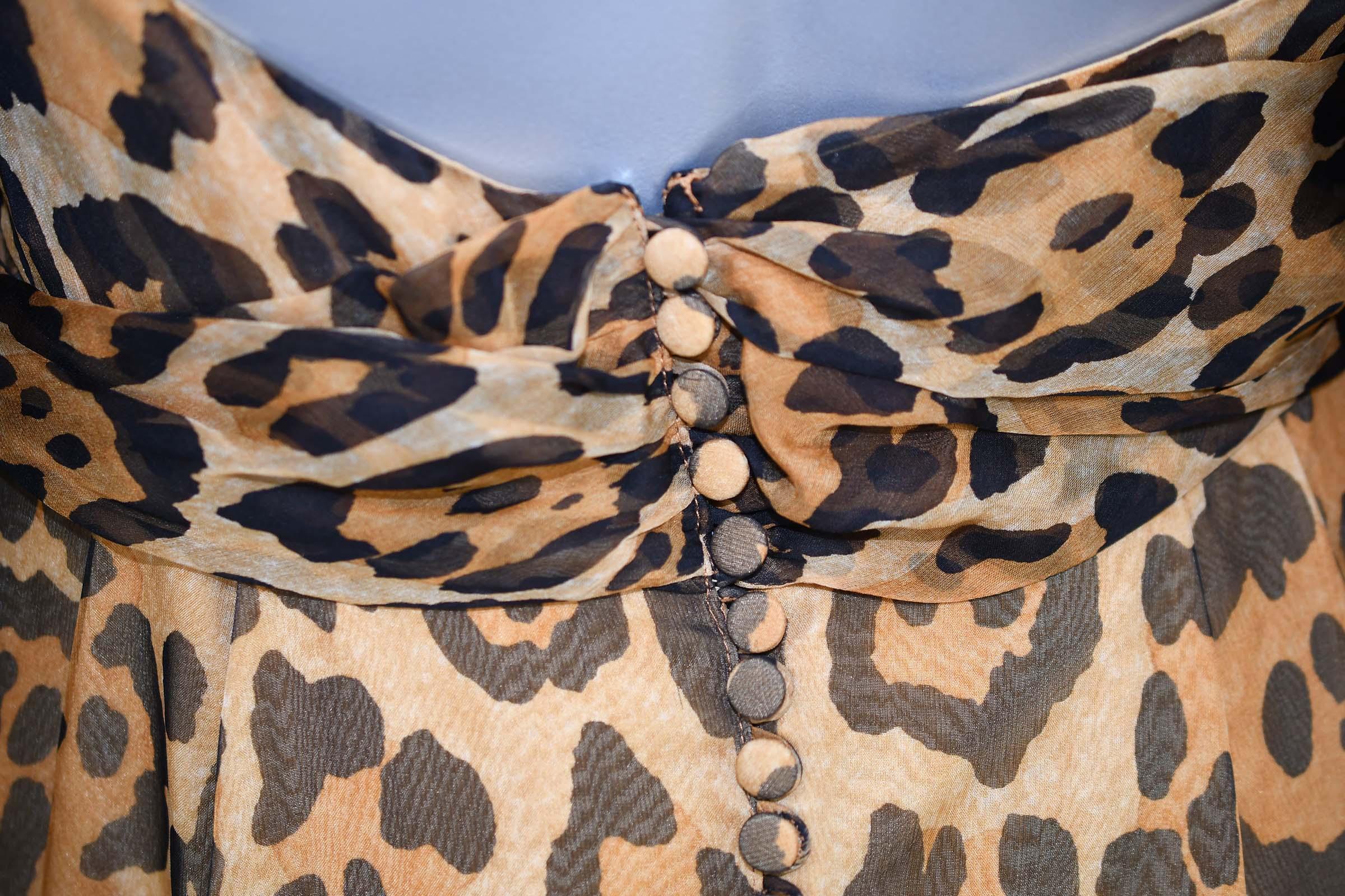 Women's Christian Dior Silk Leopard Gown  For Sale