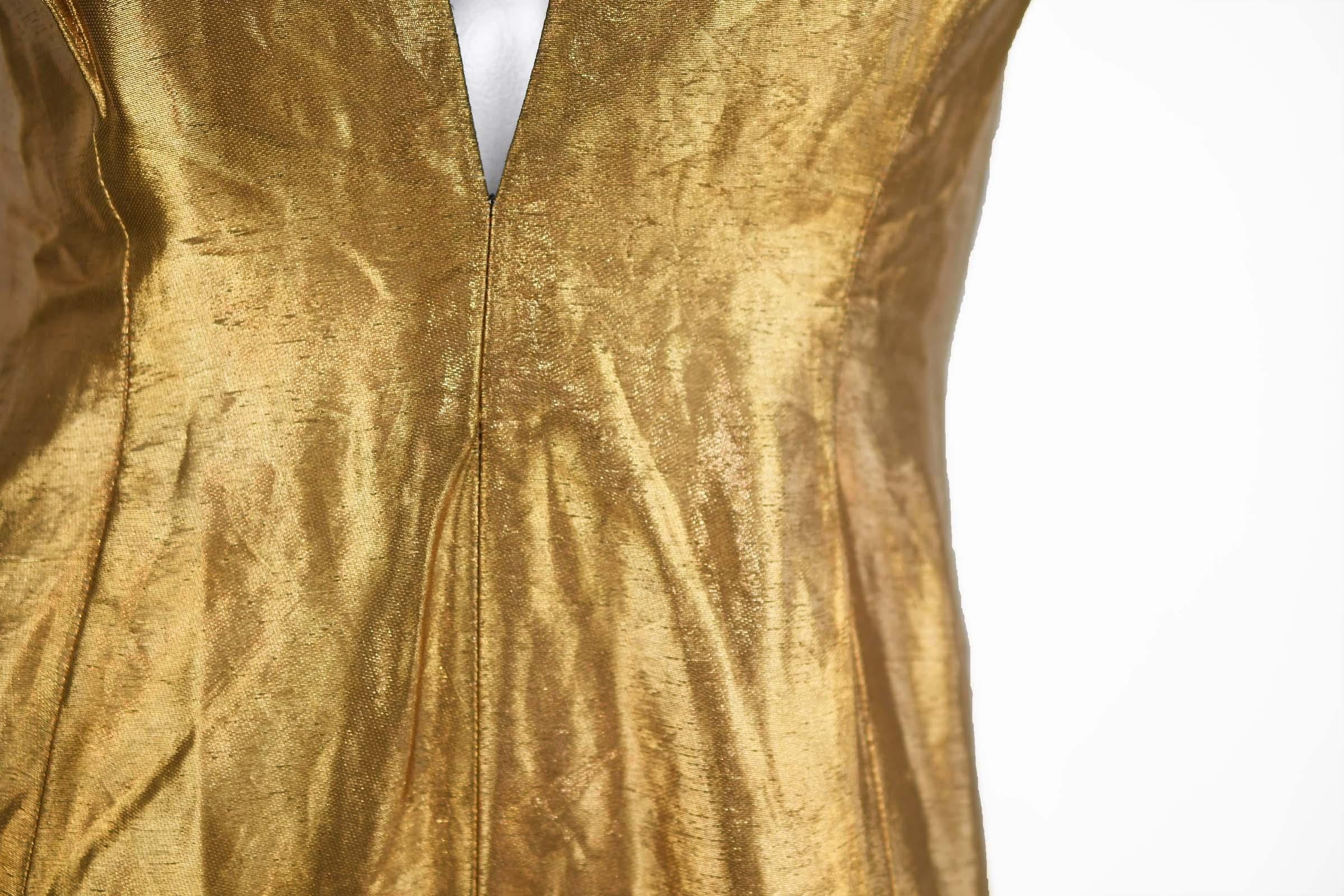 ralph lauren gold dress