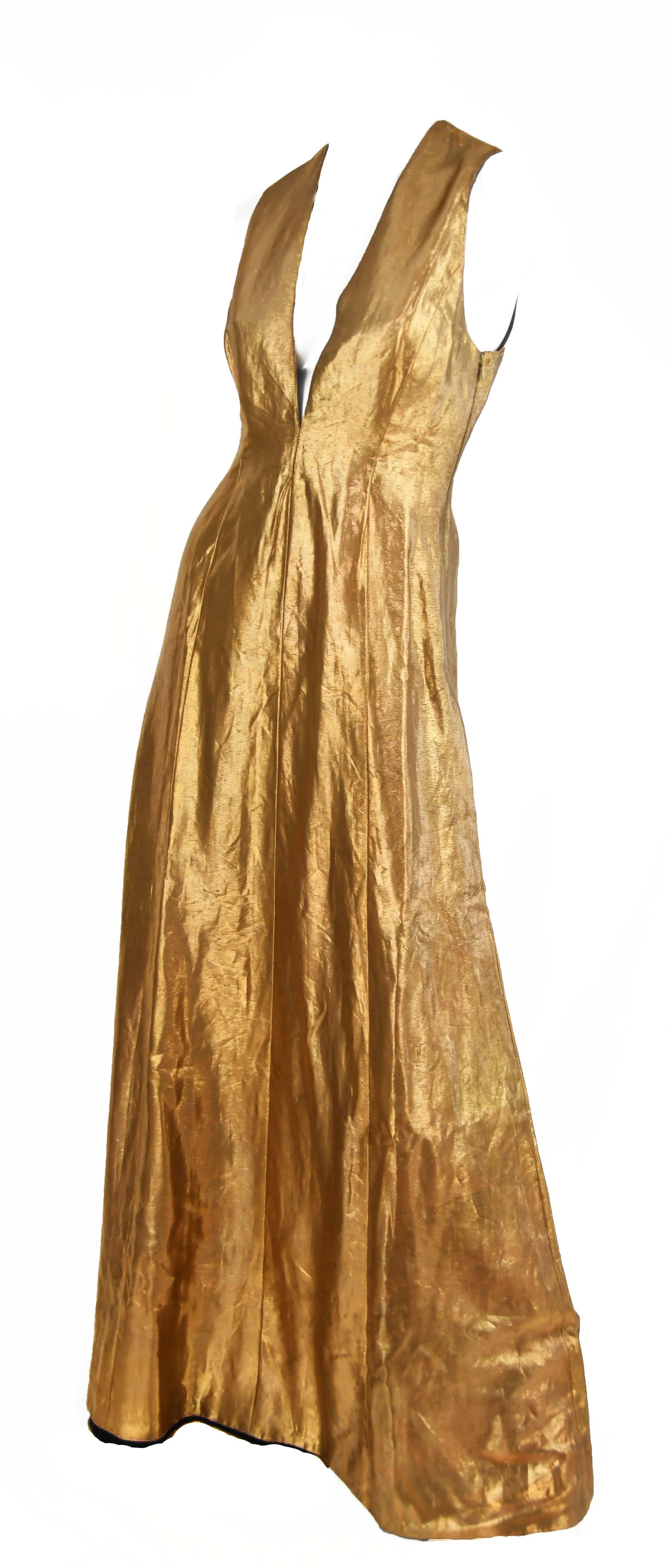 ralph lauren gold gown