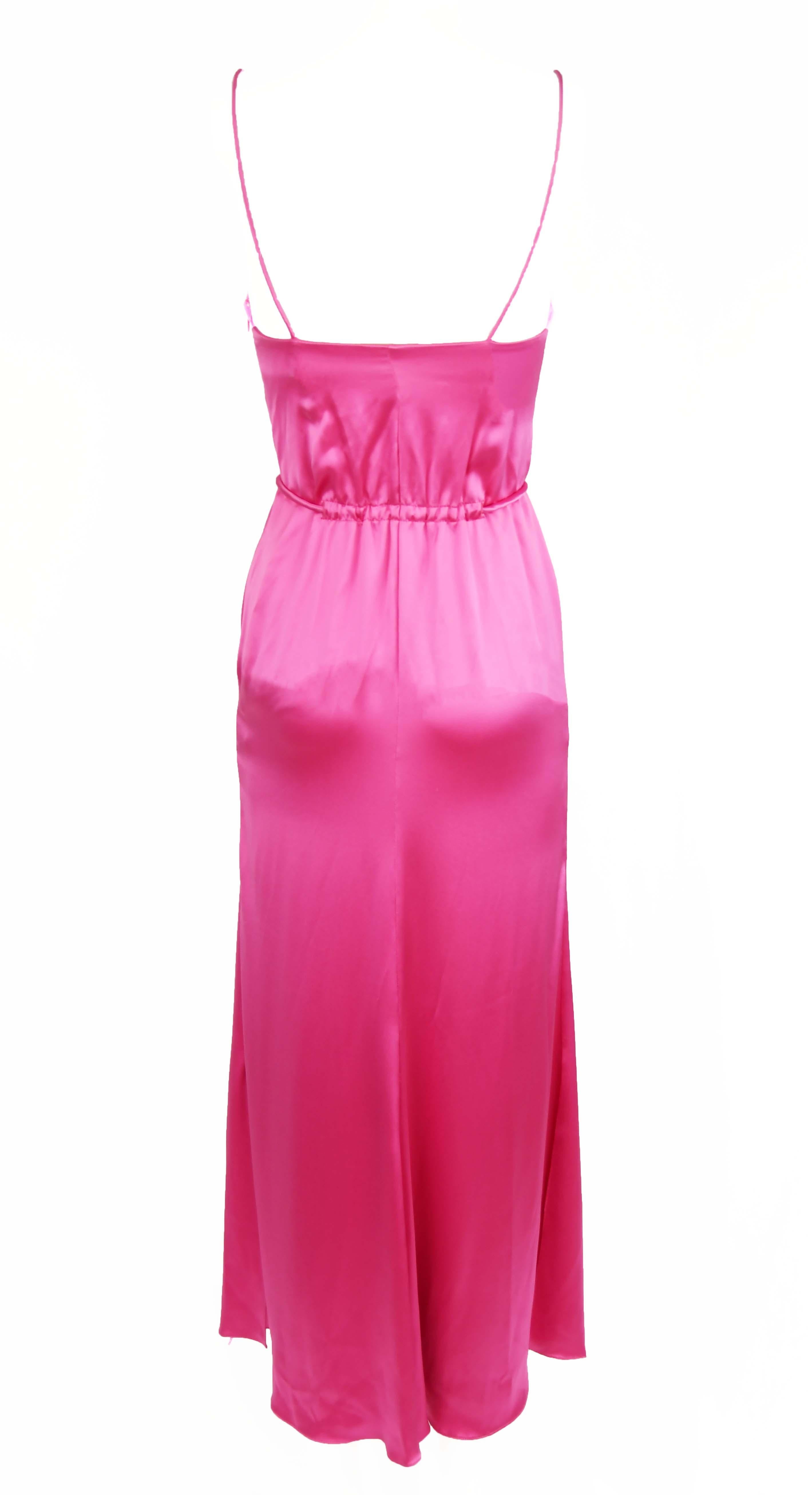 Vintage Valentino Pink Charmeuse Gown - Size 4 In Excellent Condition For Sale In Newport, RI