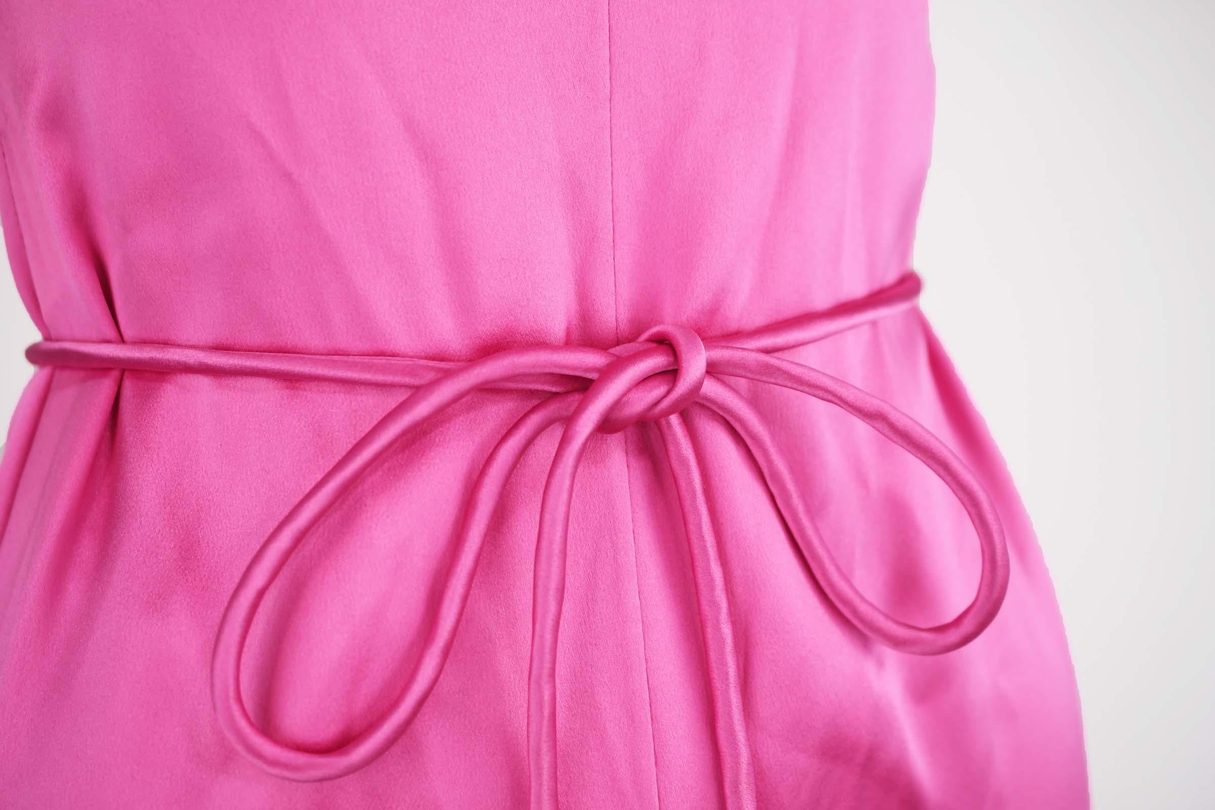 Vintage Valentino Pink Charmeuse Gown - Size 4 For Sale 1