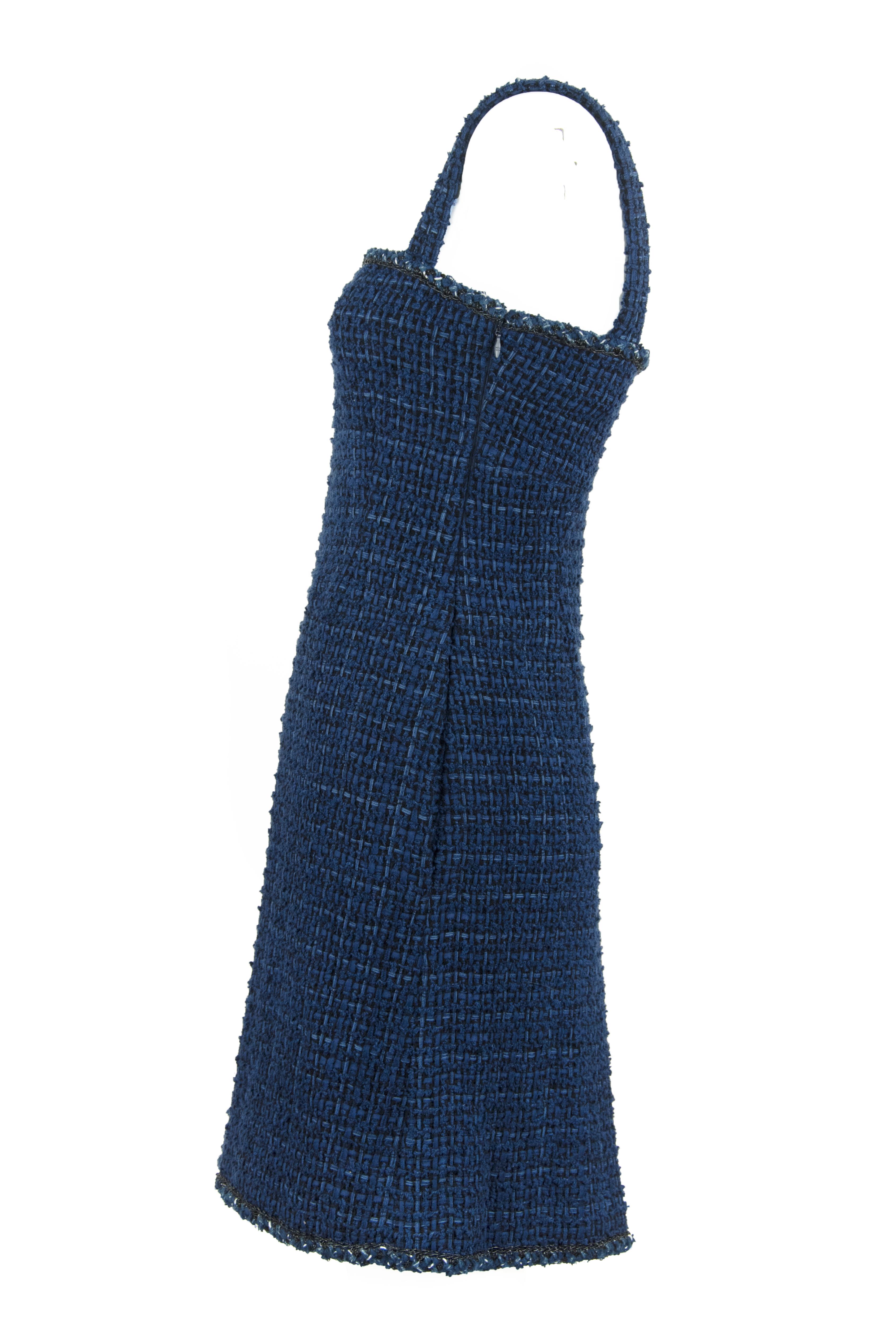 navy tweed dress