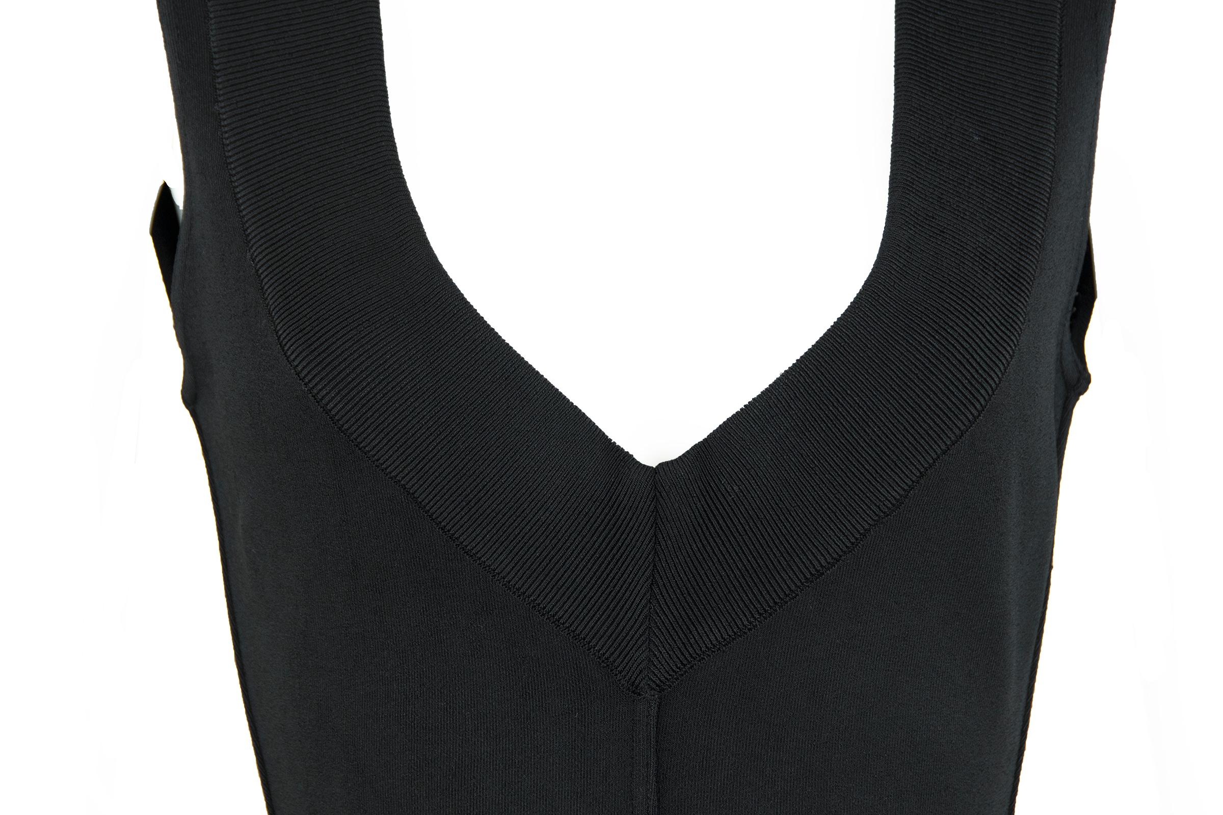 Women's Vintage Alaia Black Knit Pleated Dress - Size XS For Sale