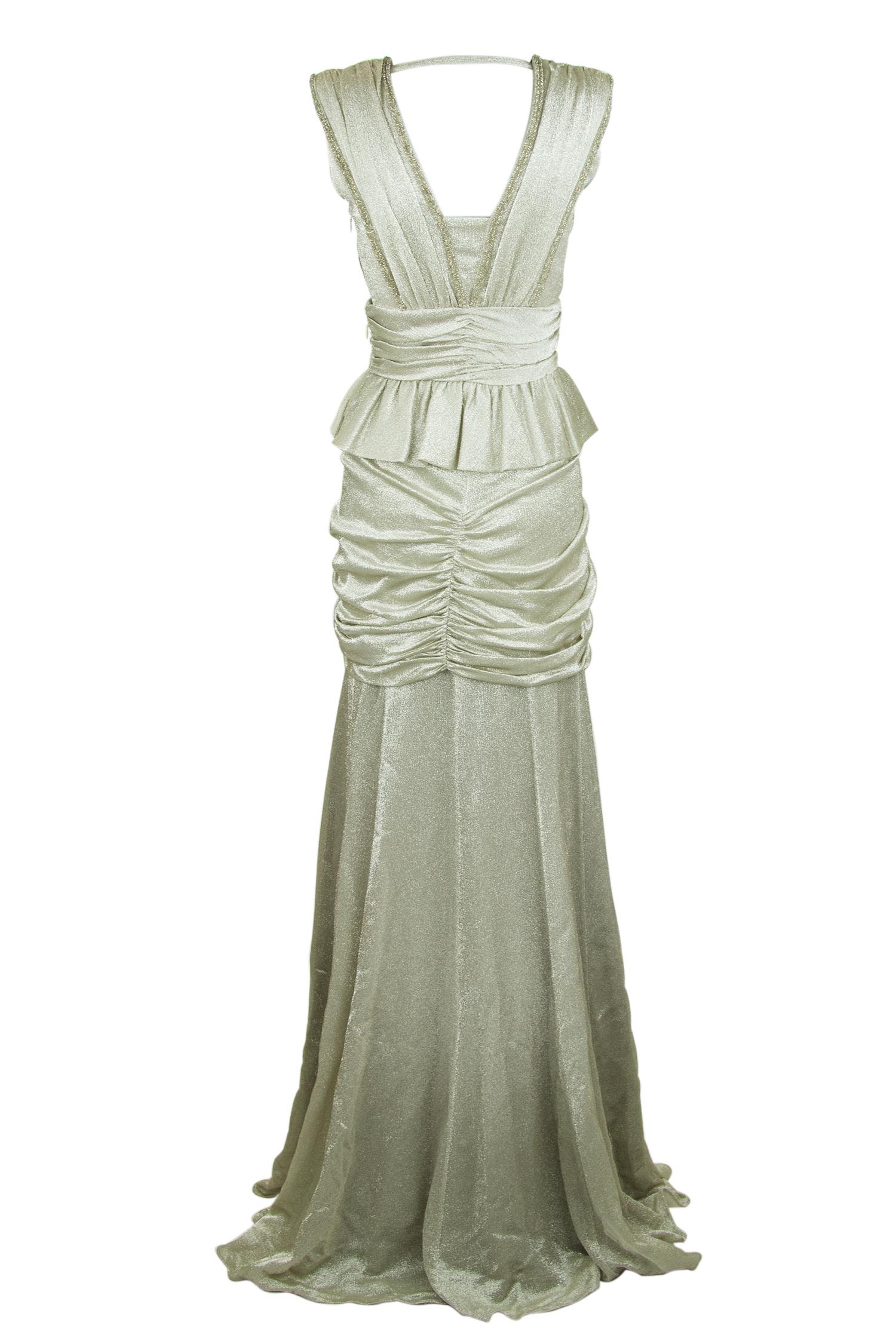Viktor & Rolf Silver Sleeveless Gown  In Excellent Condition For Sale In Newport, RI