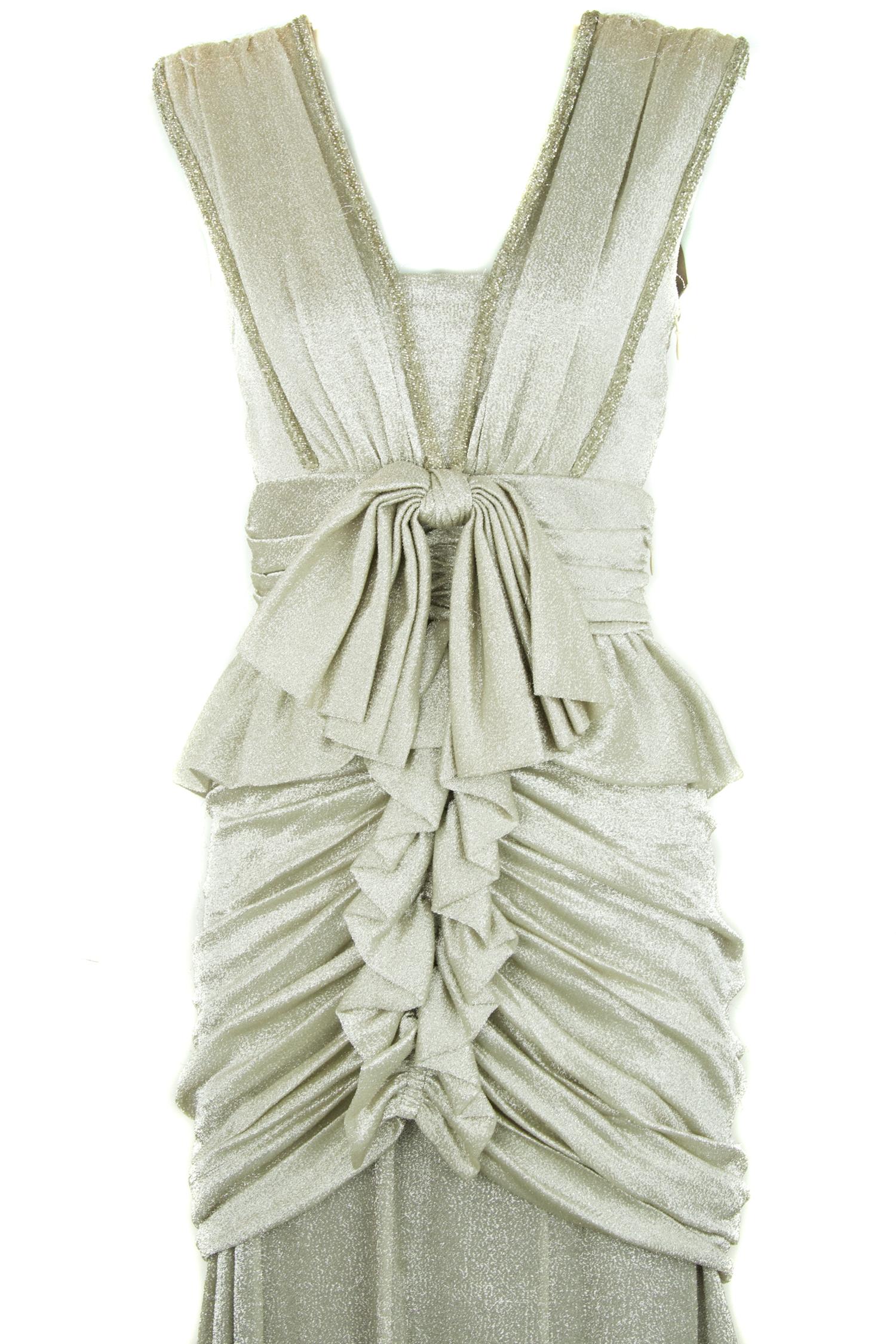 Viktor & Rolf Silver Sleeveless Gown For Sale 2