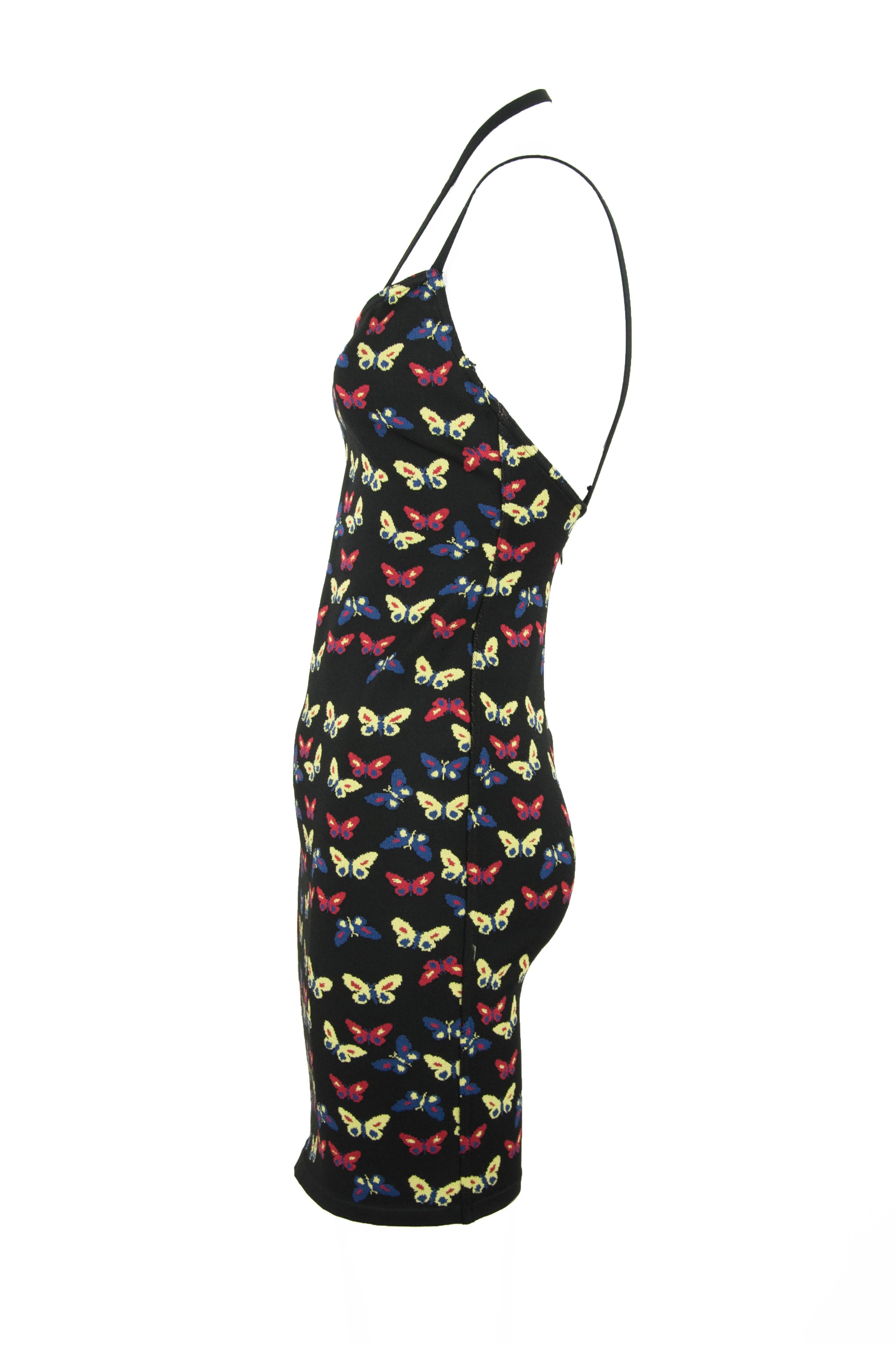 Black Vintage Alaia Butterfly Dress - Size L For Sale