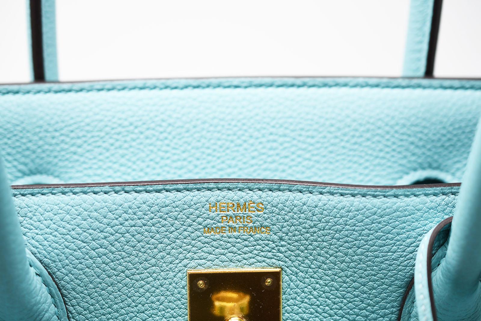 Women's Hermes Birkin Bag 40cm Blue Atoll Clemence GHW For Sale