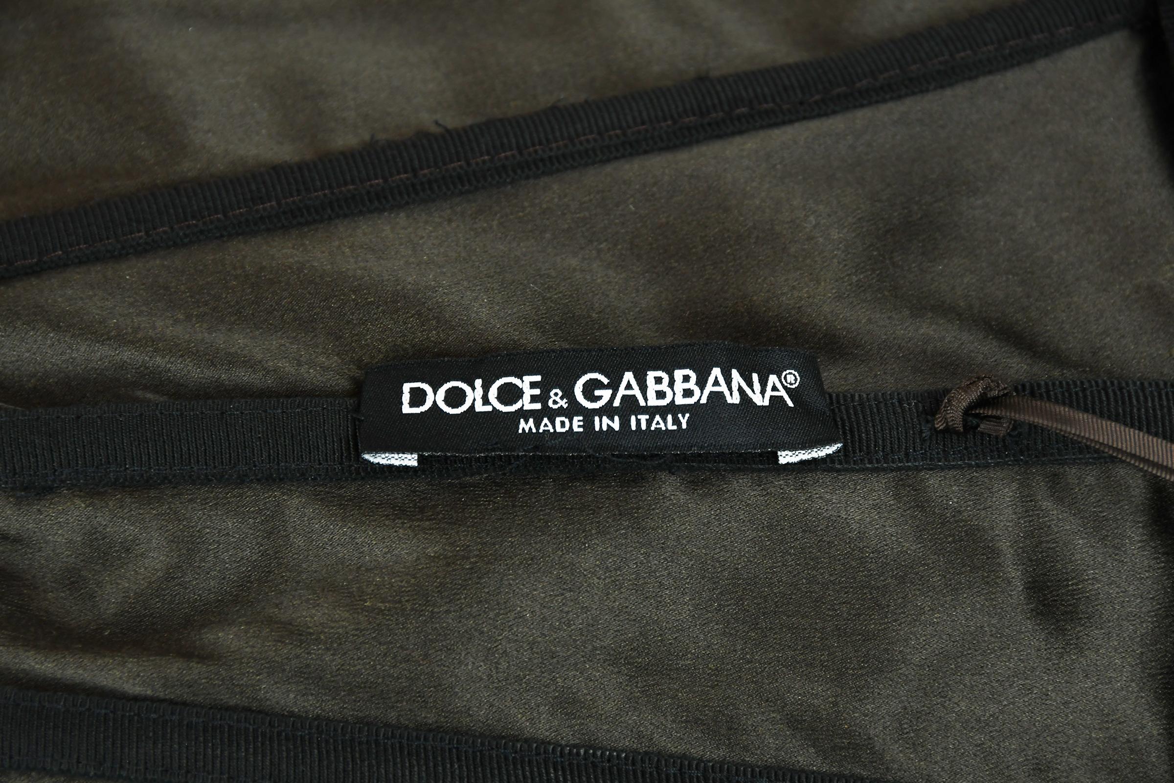 Black Dolce & Gabbana Giraffe Print Silk Lace Up Dress - Size IT 40 For Sale