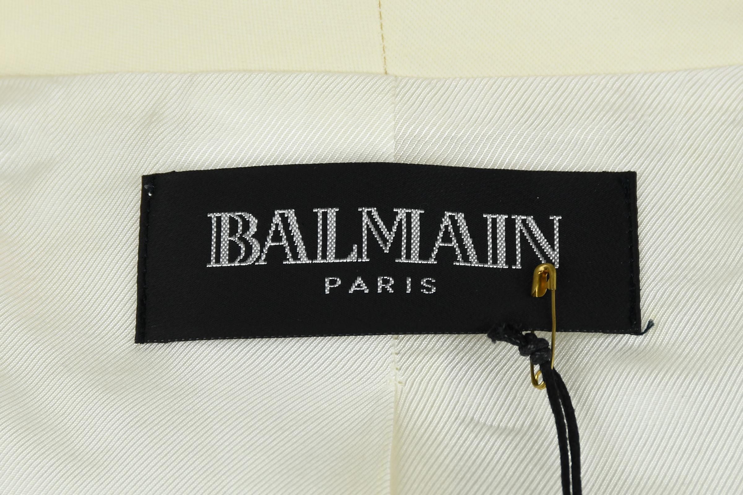 Balmain Off White Shawl Collar Blazer - Size FR 34 For Sale 1