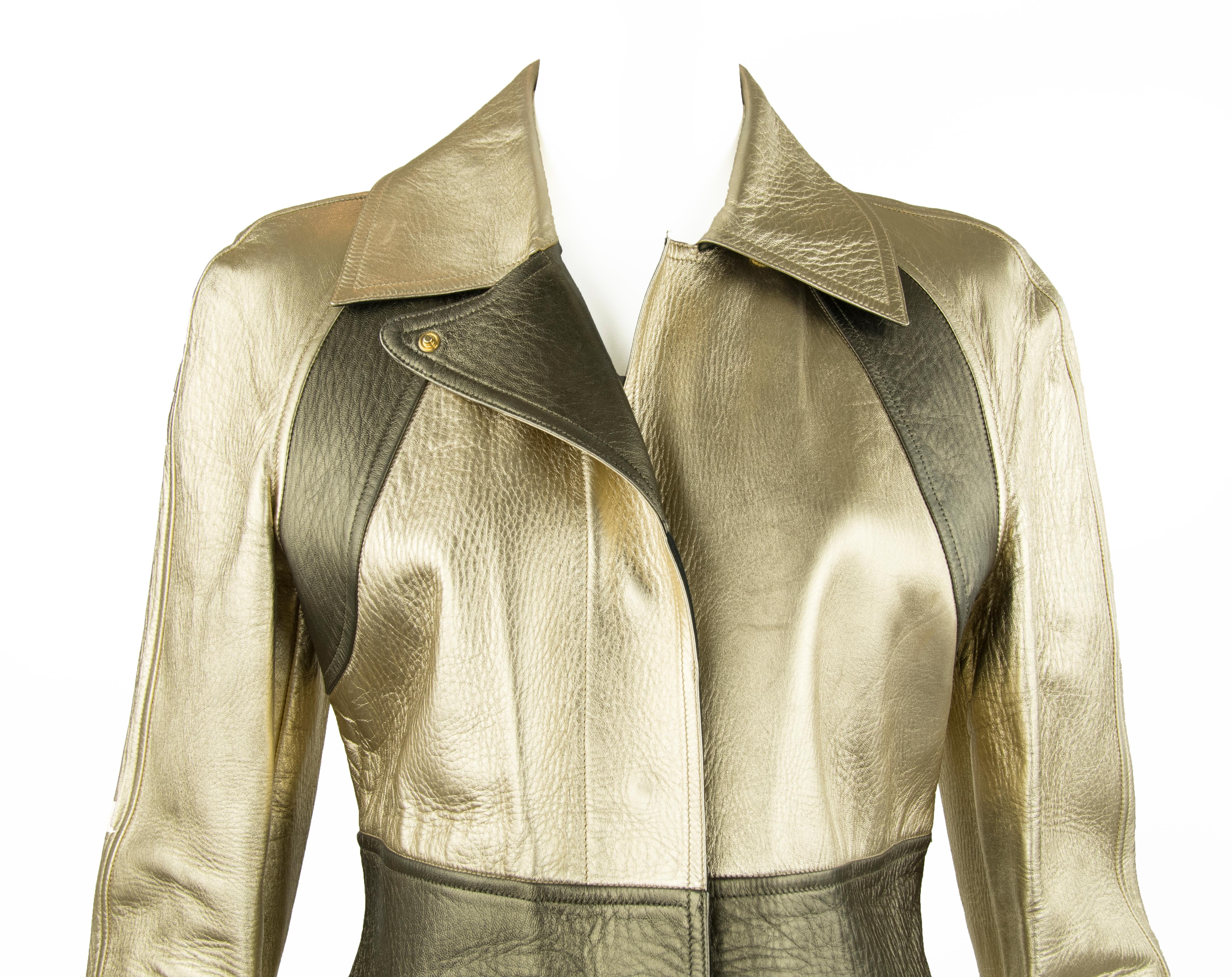 Women's Gucci by Tom Ford Gold Leather jacket  For Sale