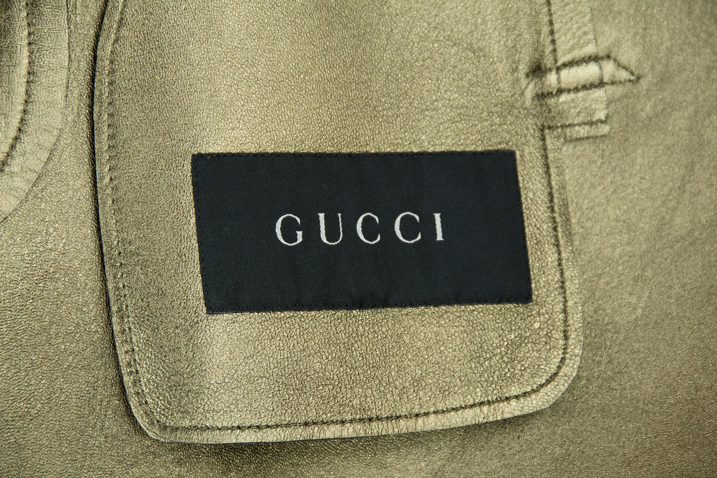 Gucci by Tom Ford Gold Leather jacket  For Sale 2