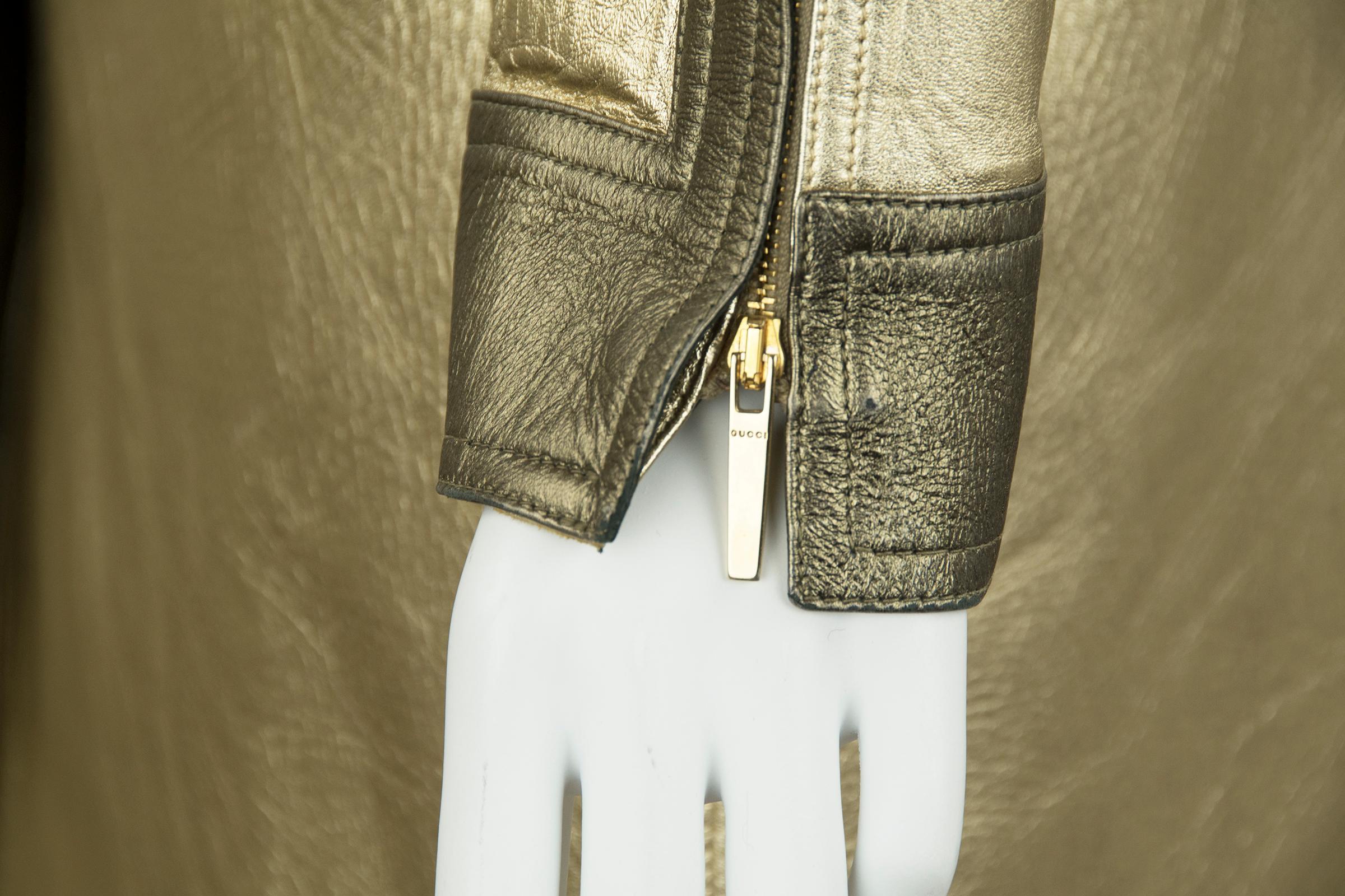 Gucci by Tom Ford Gold Leather jacket  For Sale 1