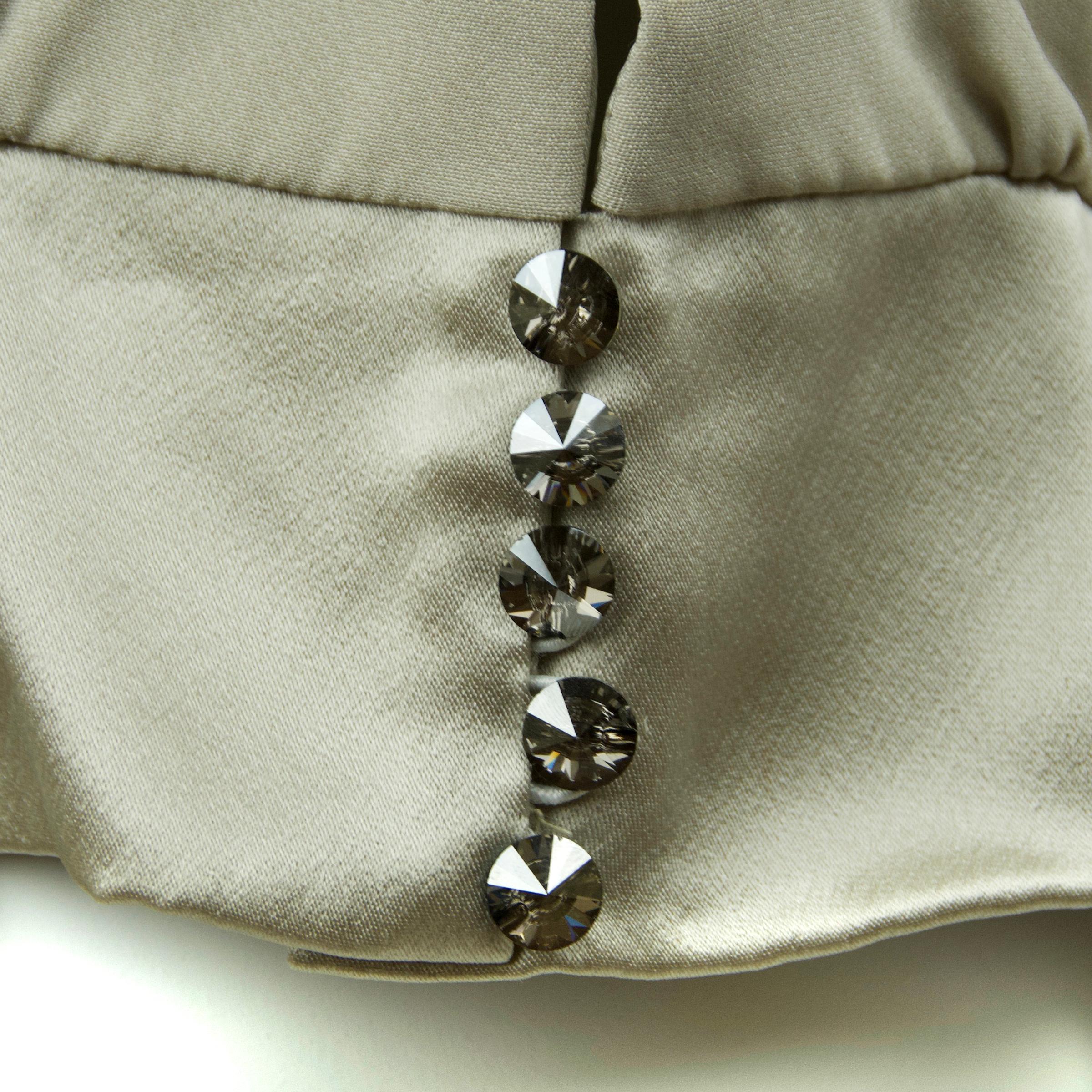 Azzaro Gray Silk Open Back Dress - Size S For Sale 1