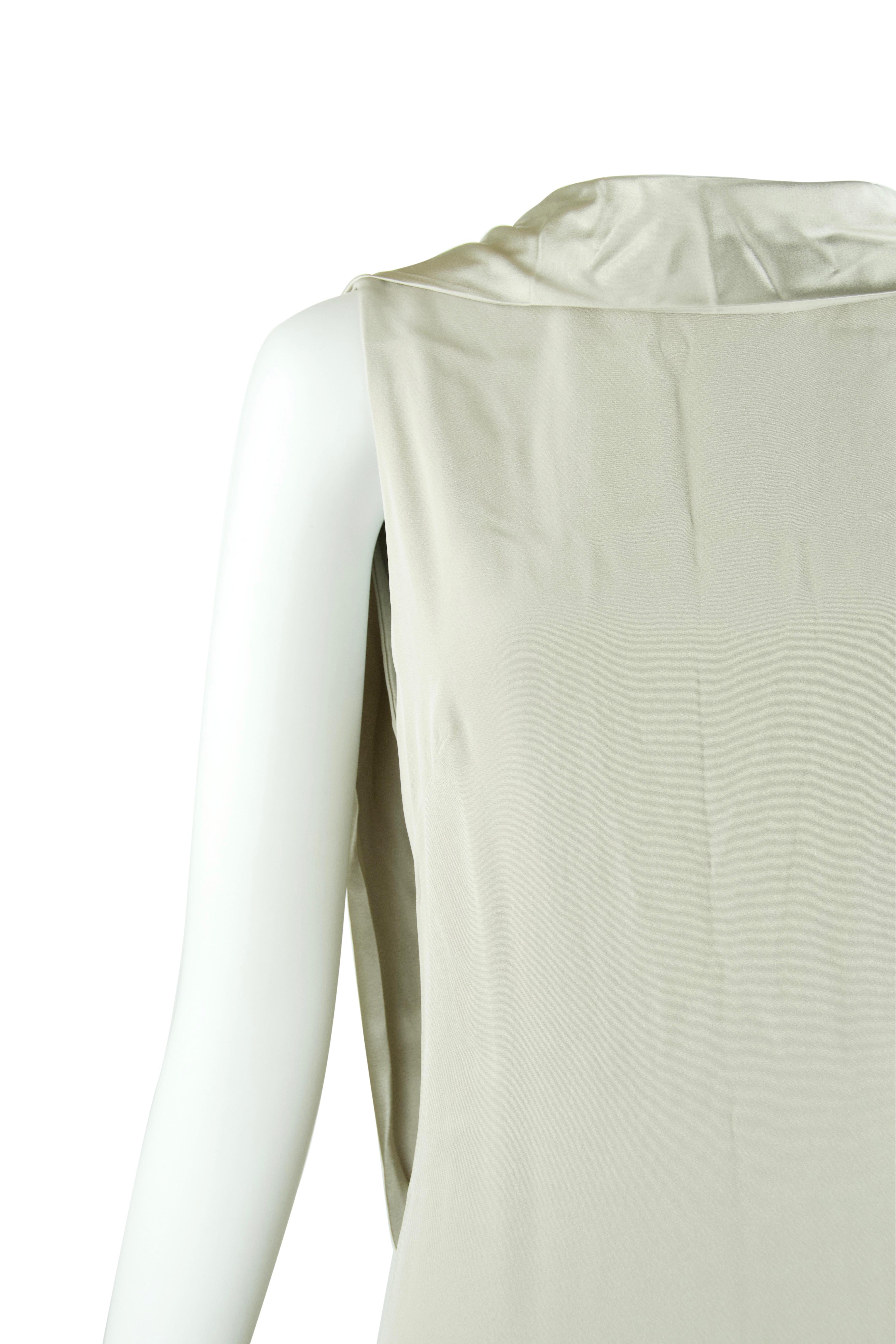 Azzaro Gray Silk Open Back Dress - Size S For Sale 2