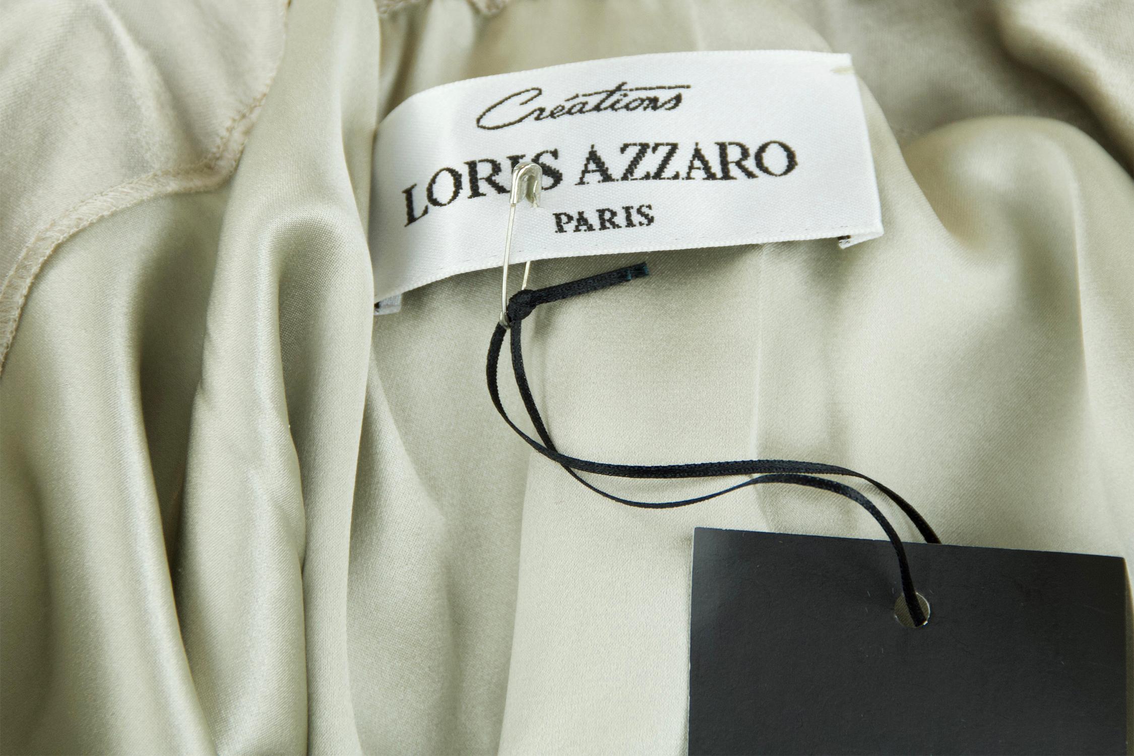 Azzaro Gray Silk Open Back Dress - Size S For Sale 3