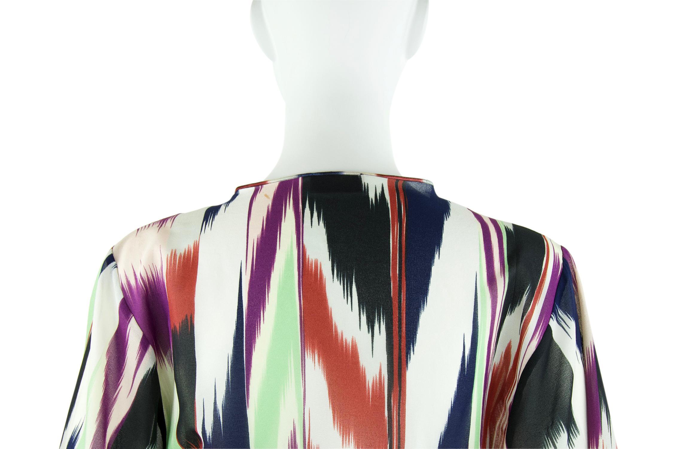 Gray Missoni Mare Printed Wrap Top  - Size S For Sale