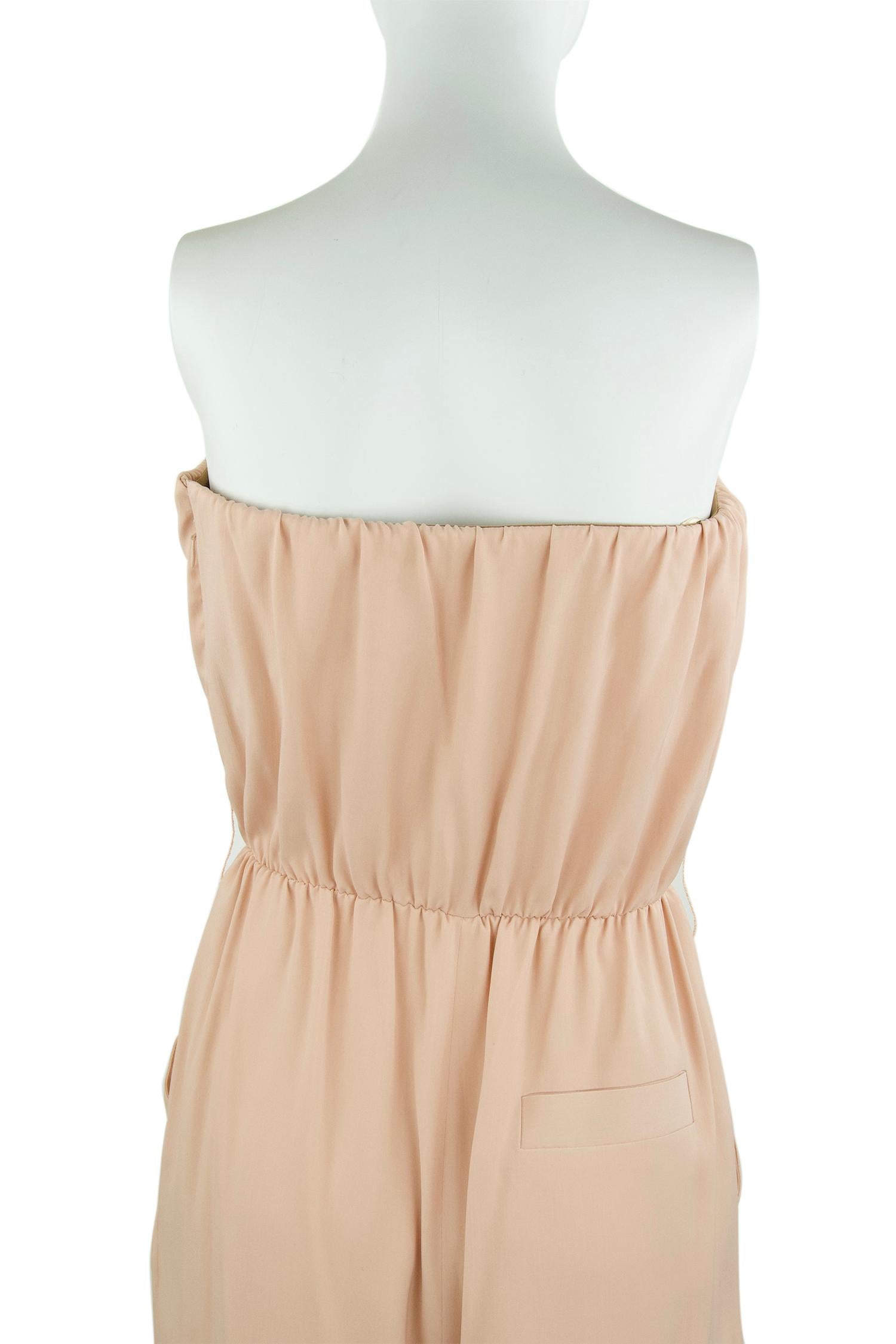 Viktor & Rolf Light Pink Strapless Jumpsuit - Size M In Excellent Condition For Sale In Newport, RI