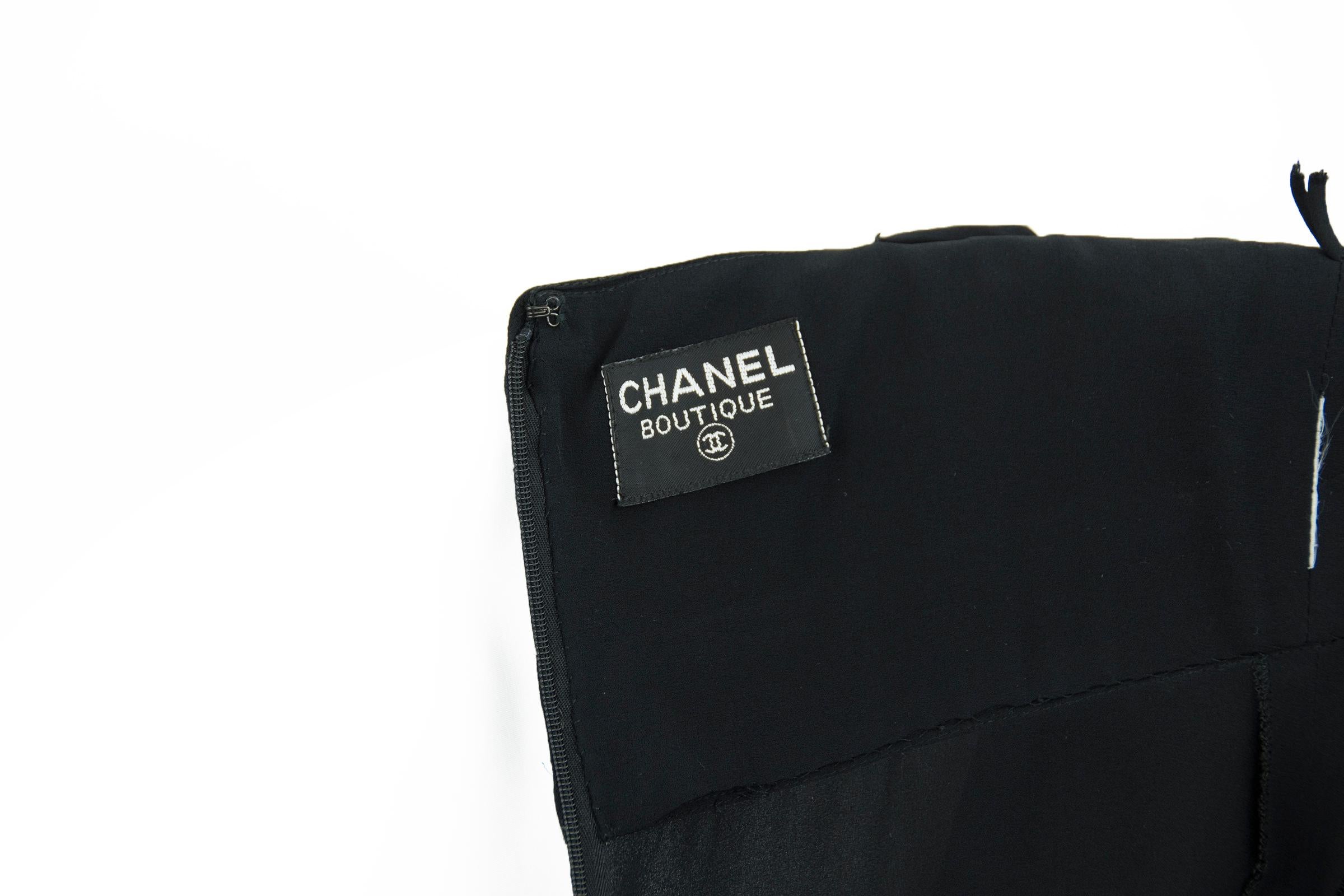 Chanel Black Sleeveless Silk Jumpsuit - Size FR 36/38 For Sale 3