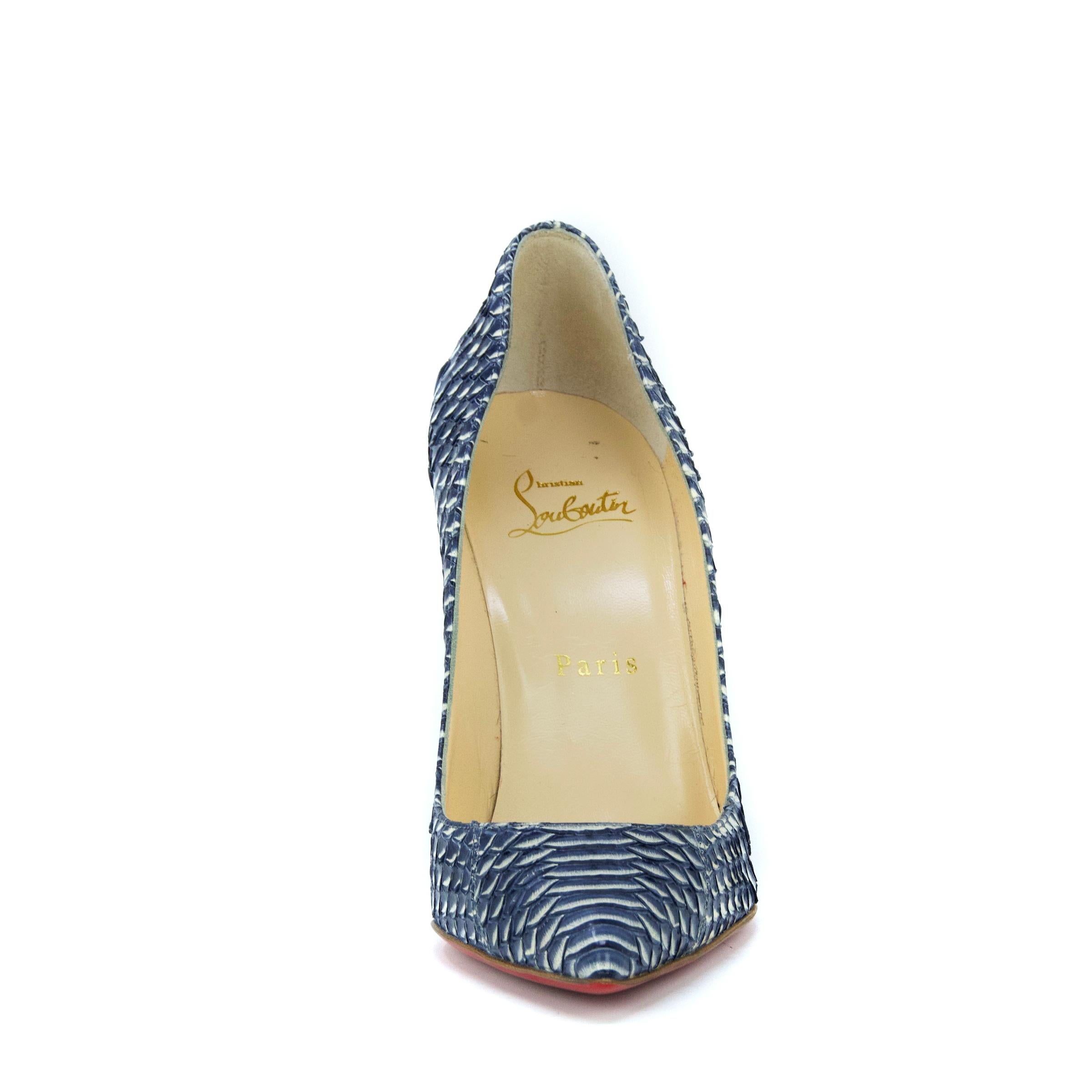 Women's Christian Louboutin Pigalle Follies 120Mm Watersnake Rocaille - Size 36.5 For Sale