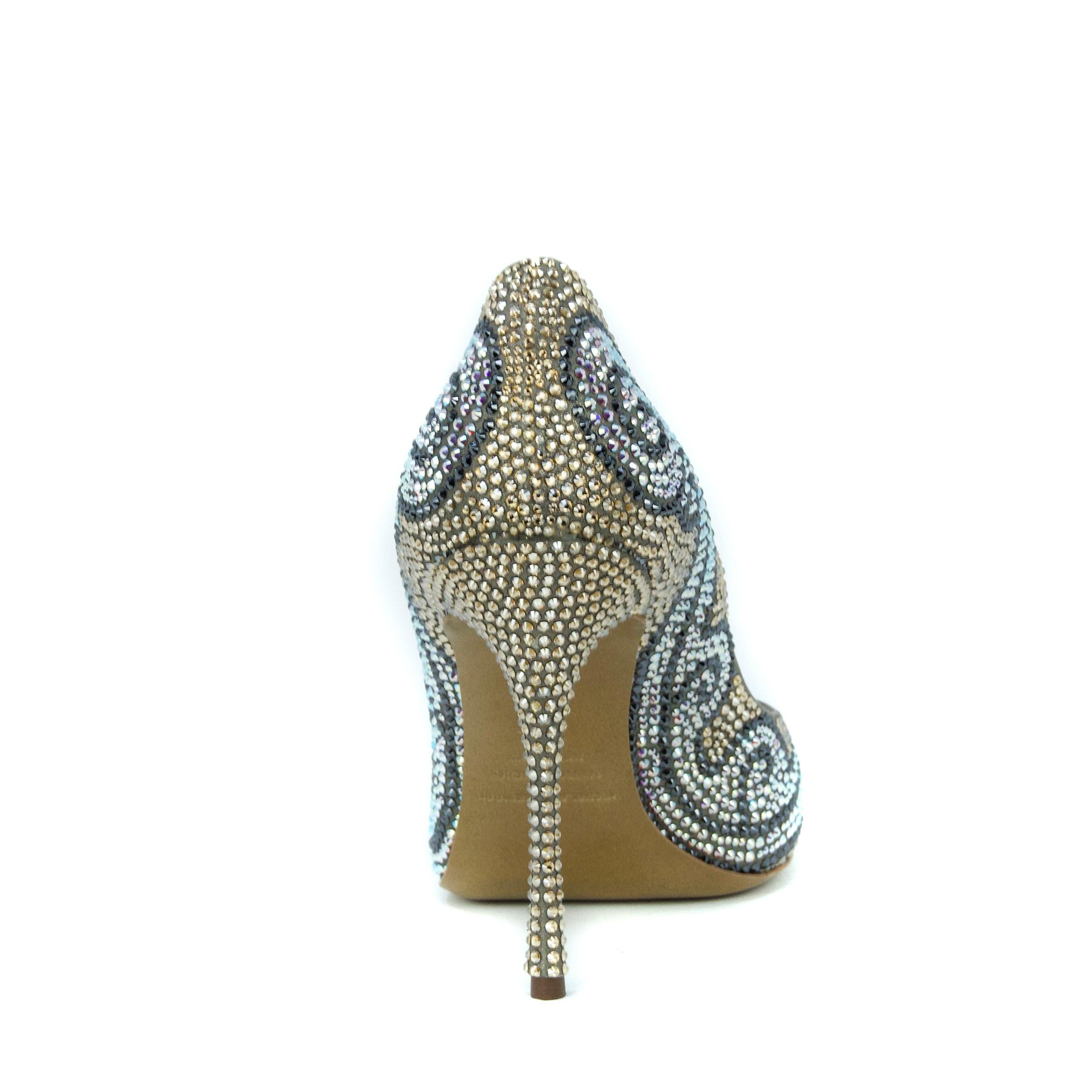 Gray Nicholas Kirkwood Crystal Embellished Pump  For Sale