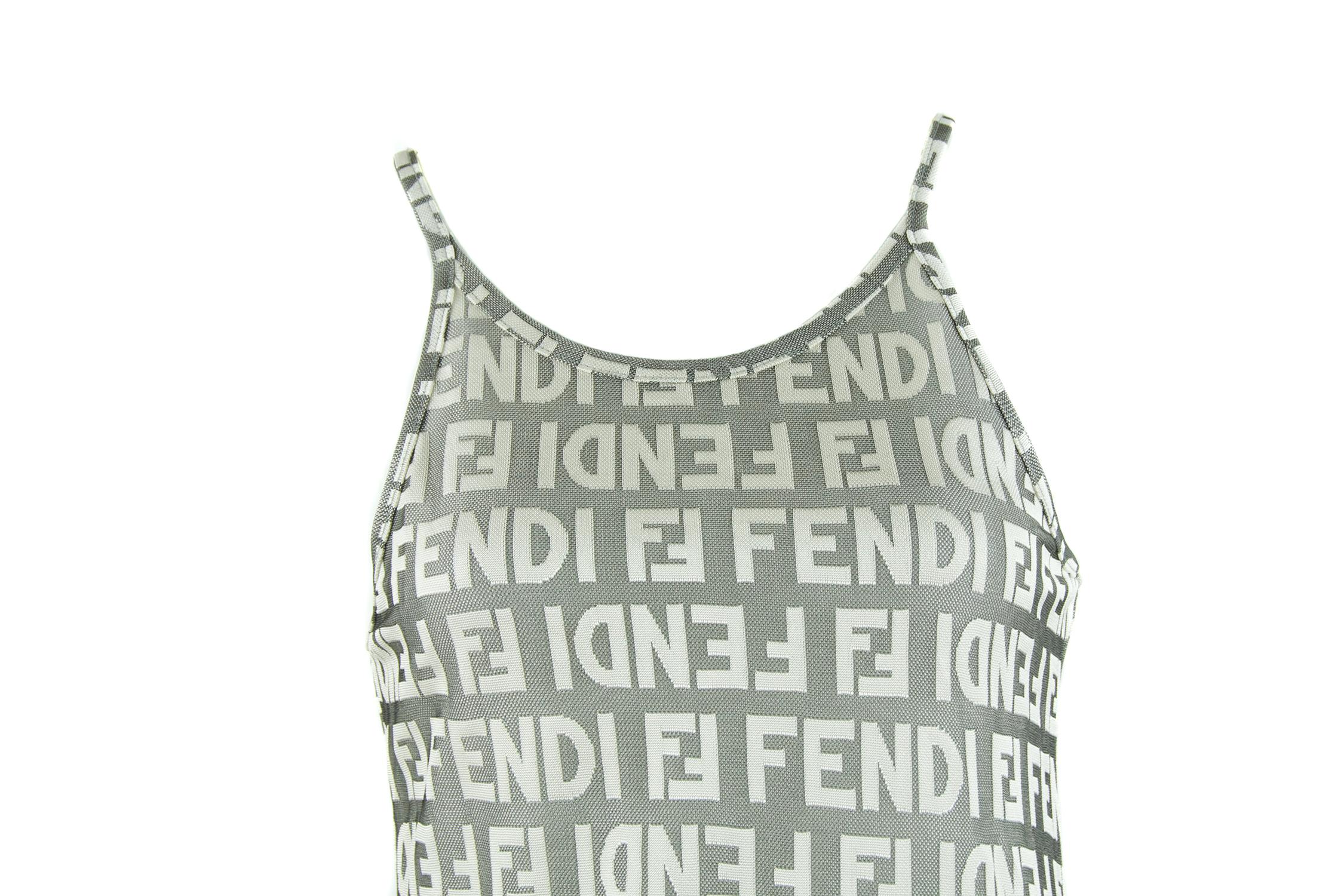 Women's Fendi Gray Logo Dress  For Sale