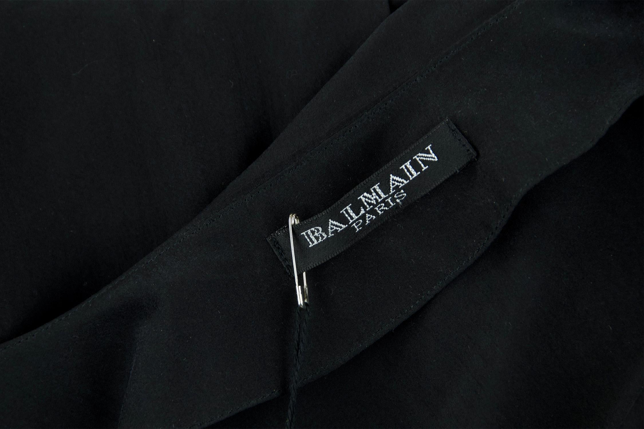 Balmain Silk Long Sleeve Jumpsuit - Size FR 34 For Sale 2