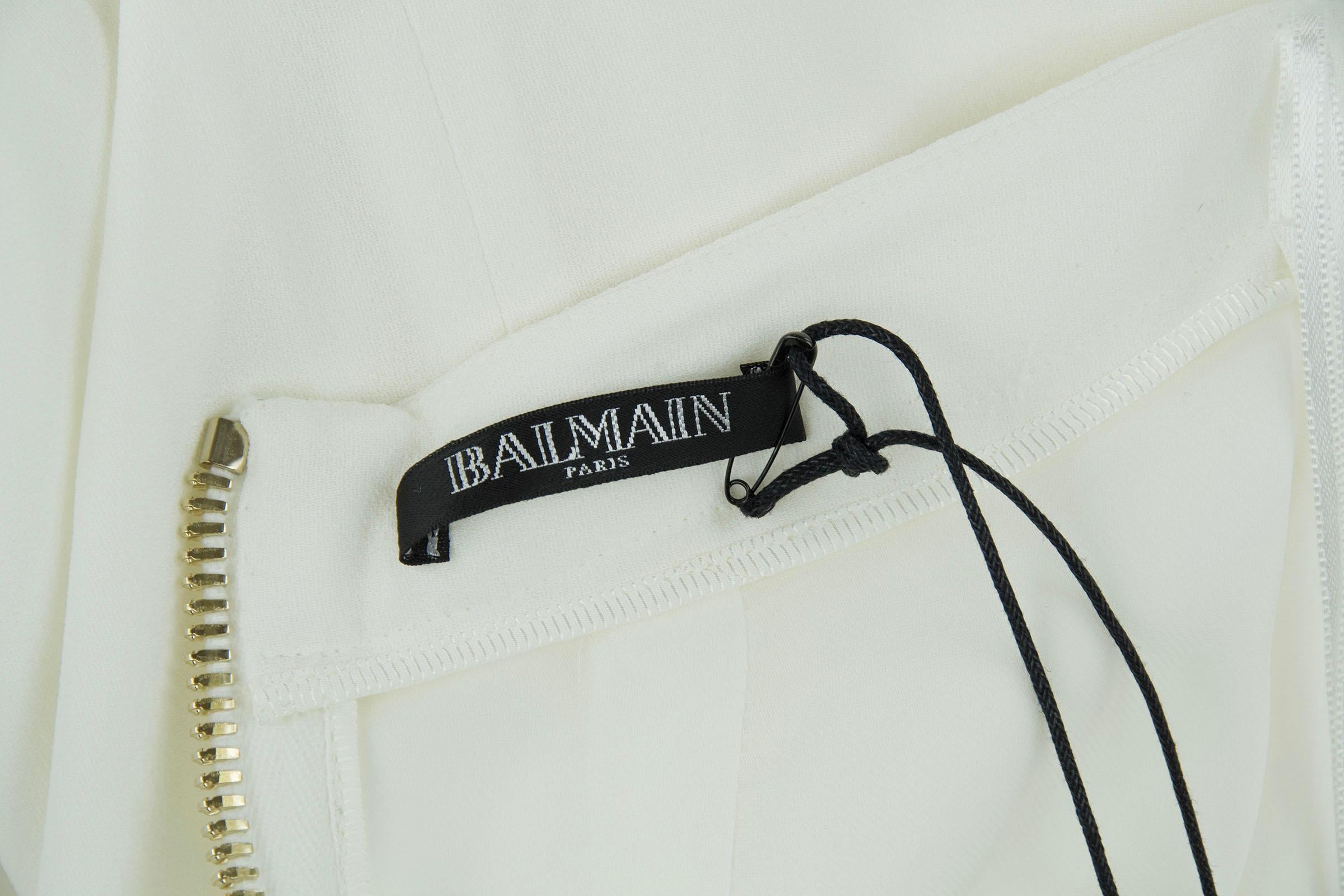 Balmain White Halter Jumpsuit - Size FR 36 For Sale 2